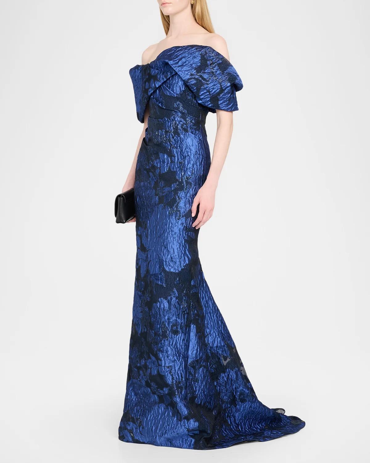 Fil Coupe Off-The-Shoulder Fishtail Train Gown - thumbnail 4