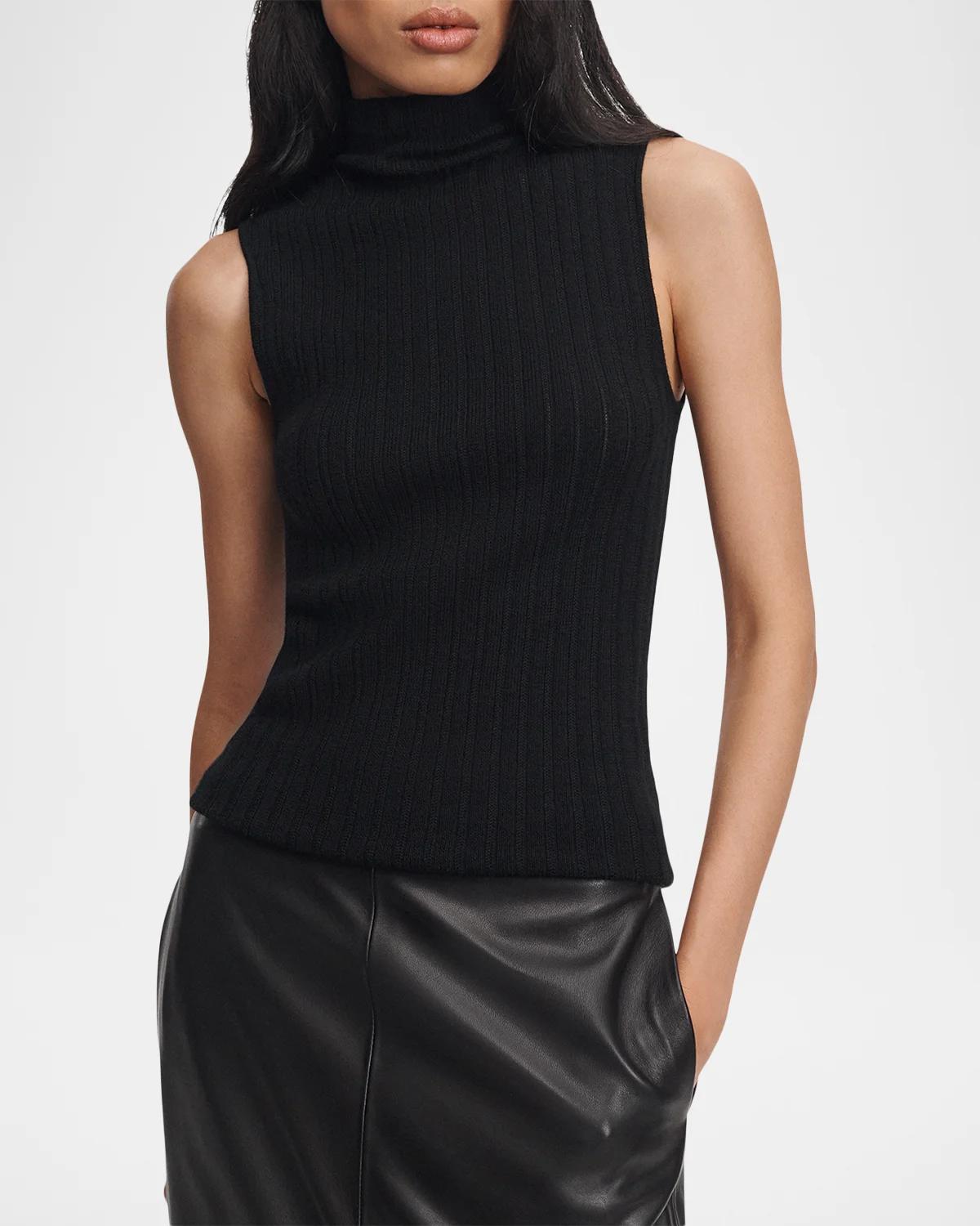 Rhodes Sleeveless Ribbed Mock-Neck Top - thumbnail 4