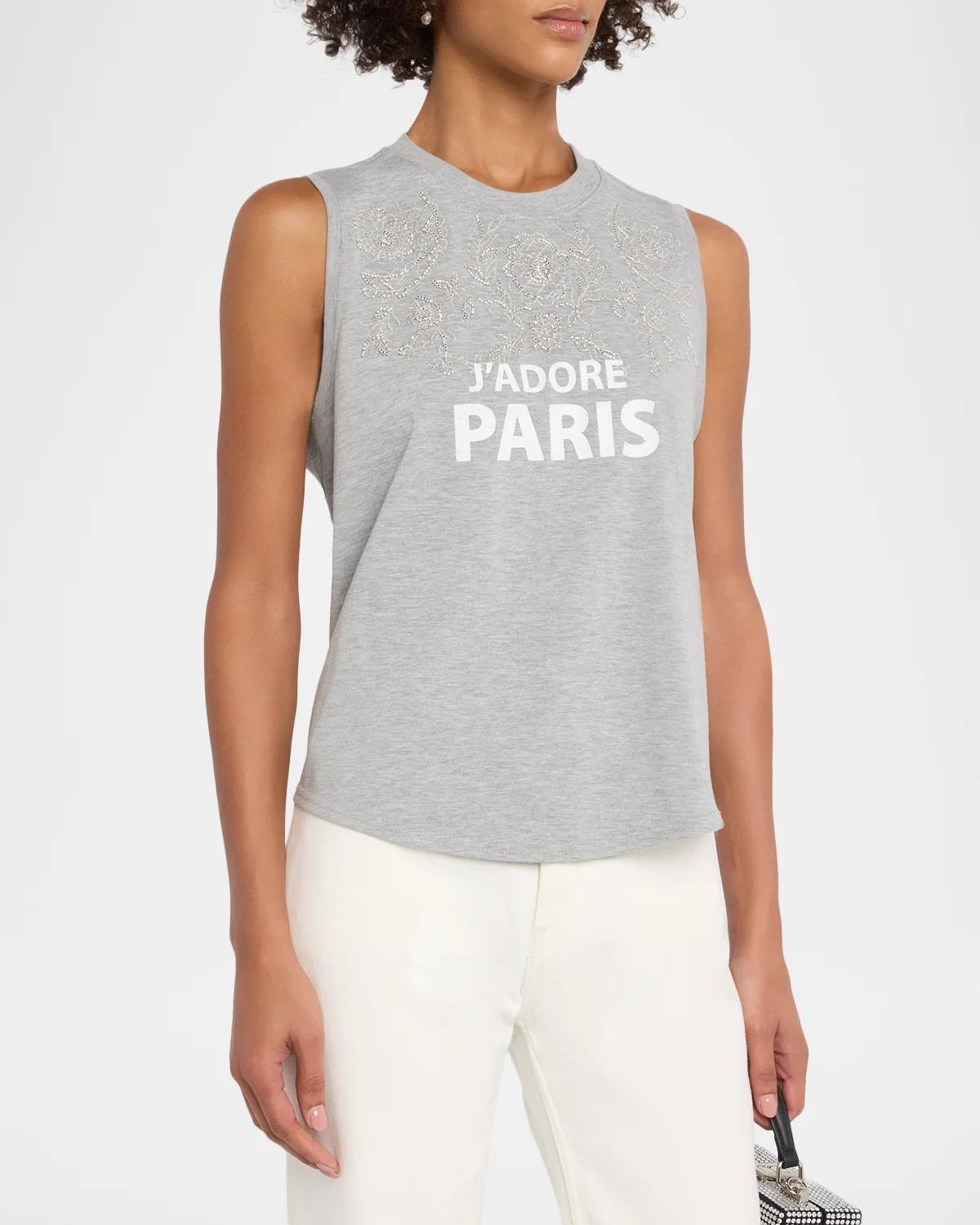 J'Adore Paris Embellished Sleeveless Top - thumbnail 4