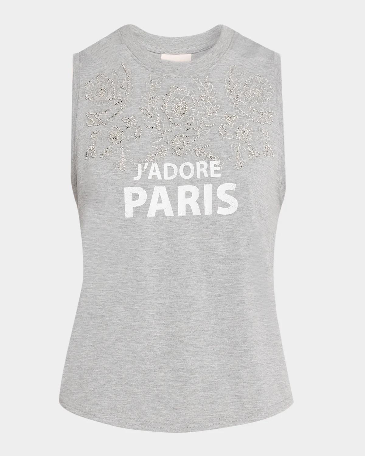 J'Adore Paris Embellished Sleeveless Top