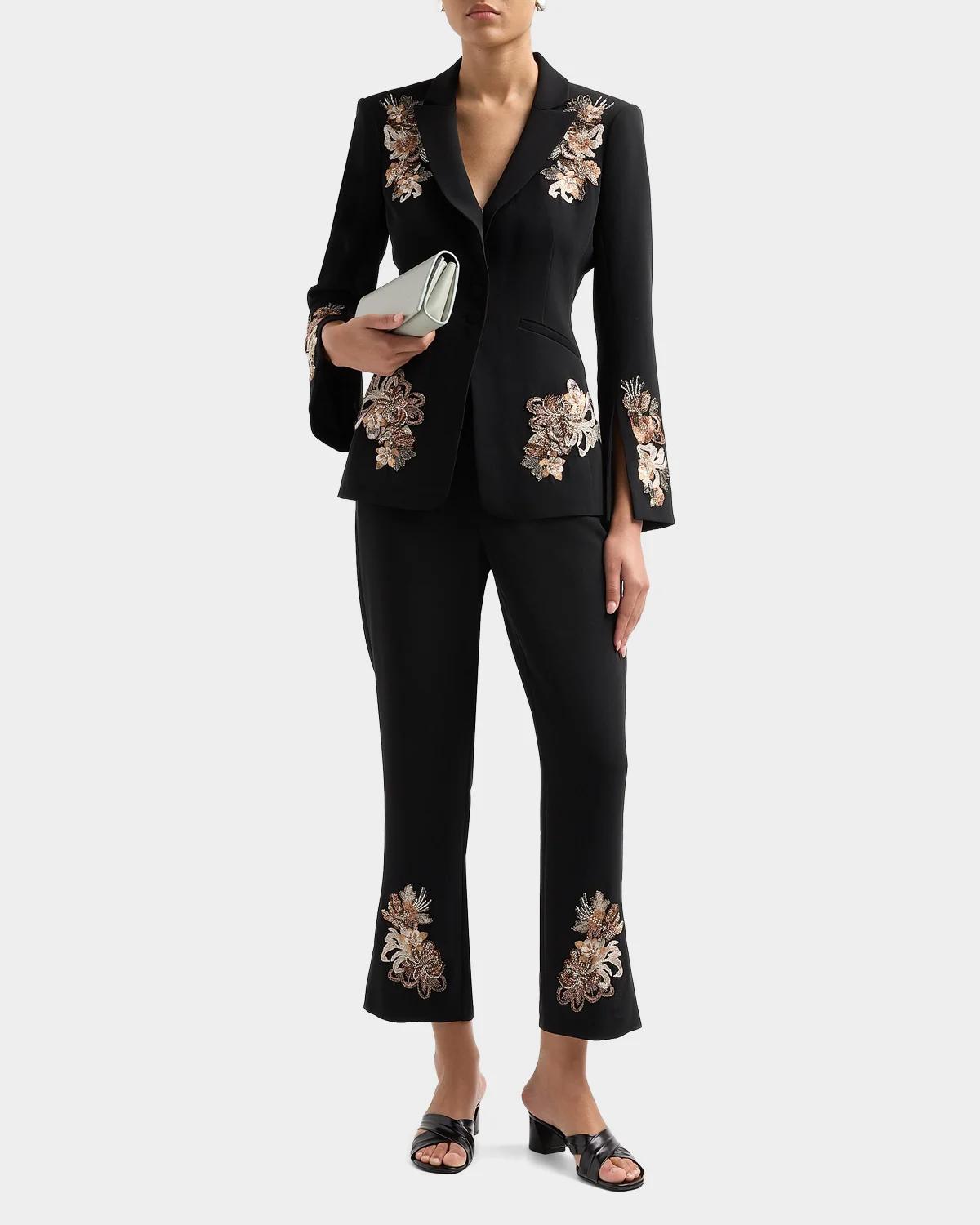 Crystal Cascade Single-Breasted Blazer - thumbnail 2