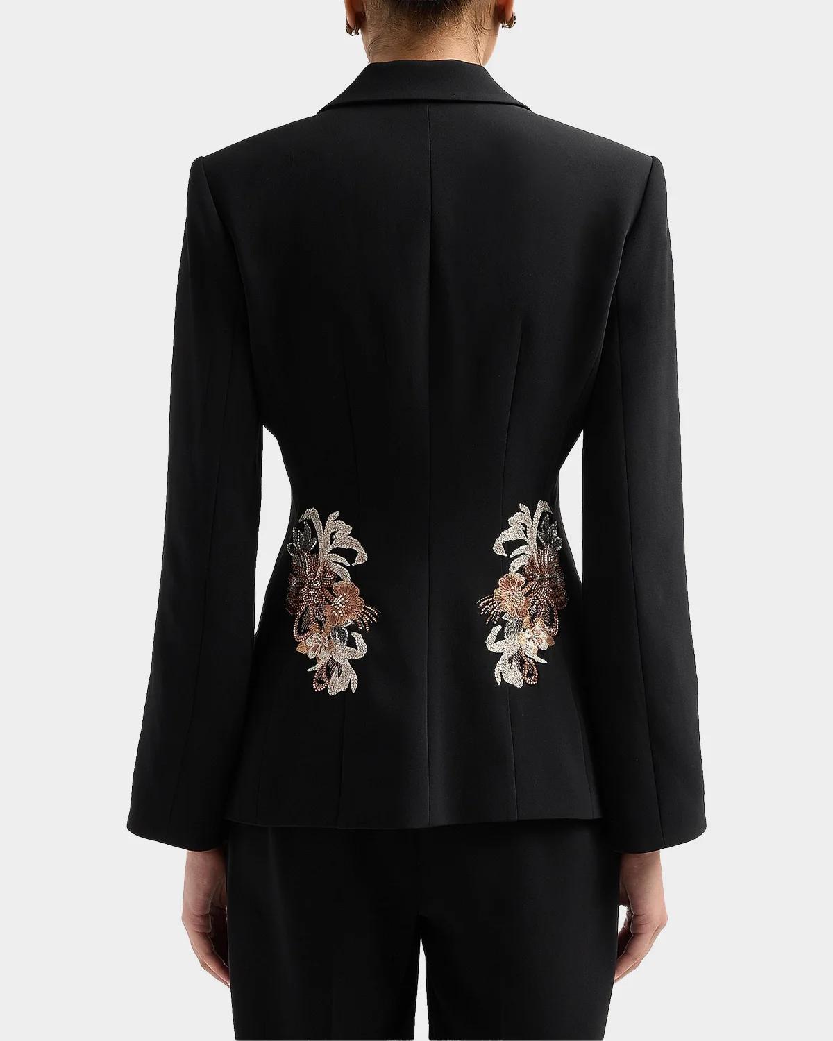 Crystal Cascade Single-Breasted Blazer - thumbnail 3