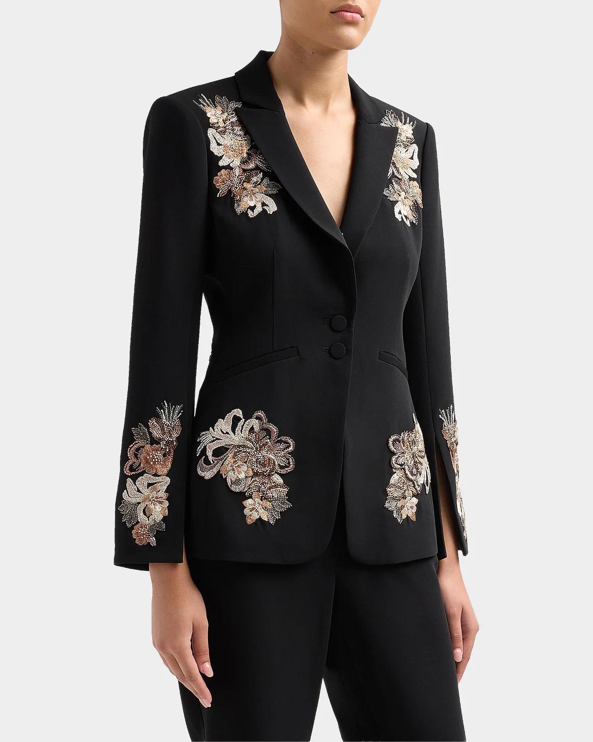 Crystal Cascade Single-Breasted Blazer - thumbnail 5