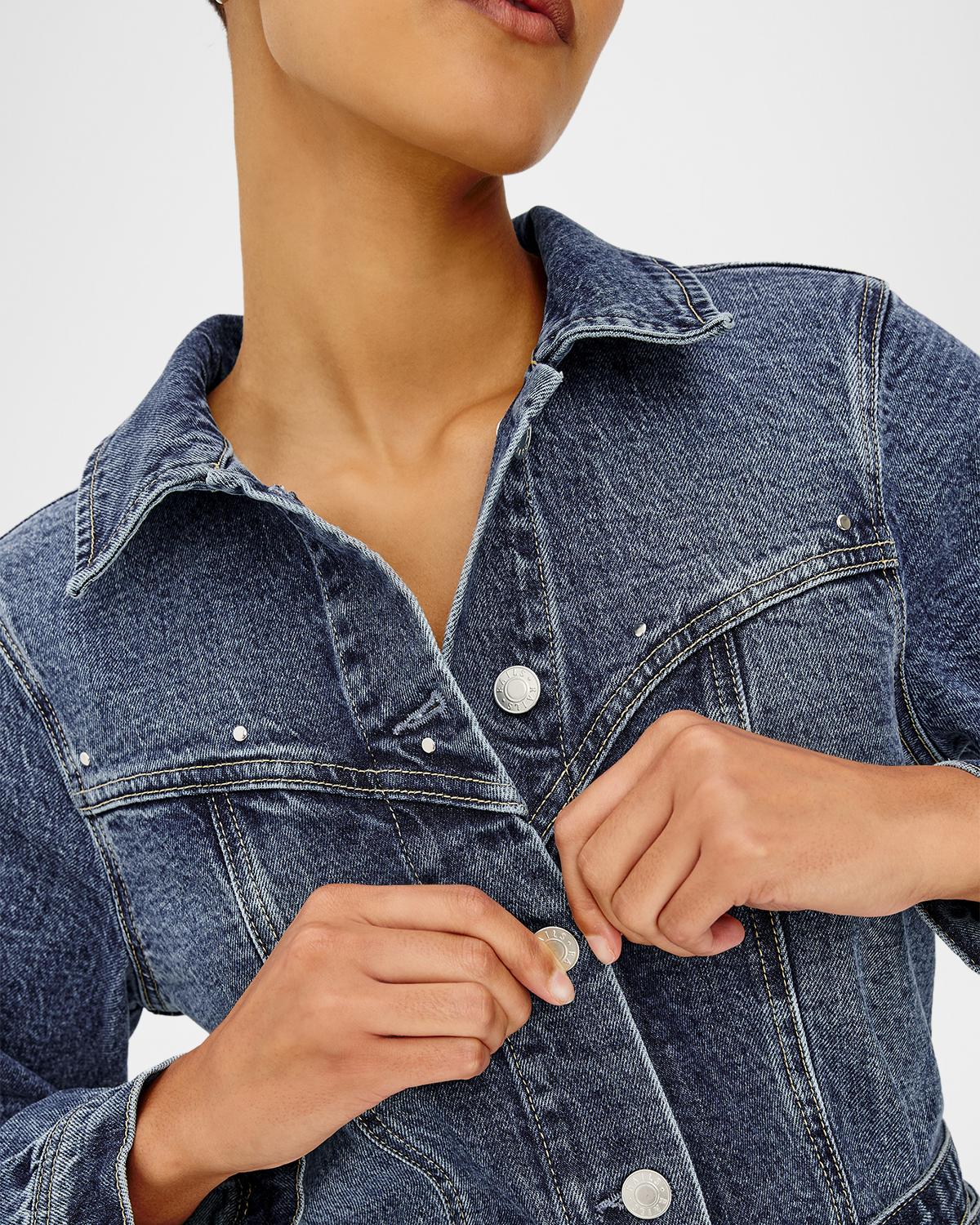 Montant Stretch-Denim Belted Mini Dress - thumbnail 6