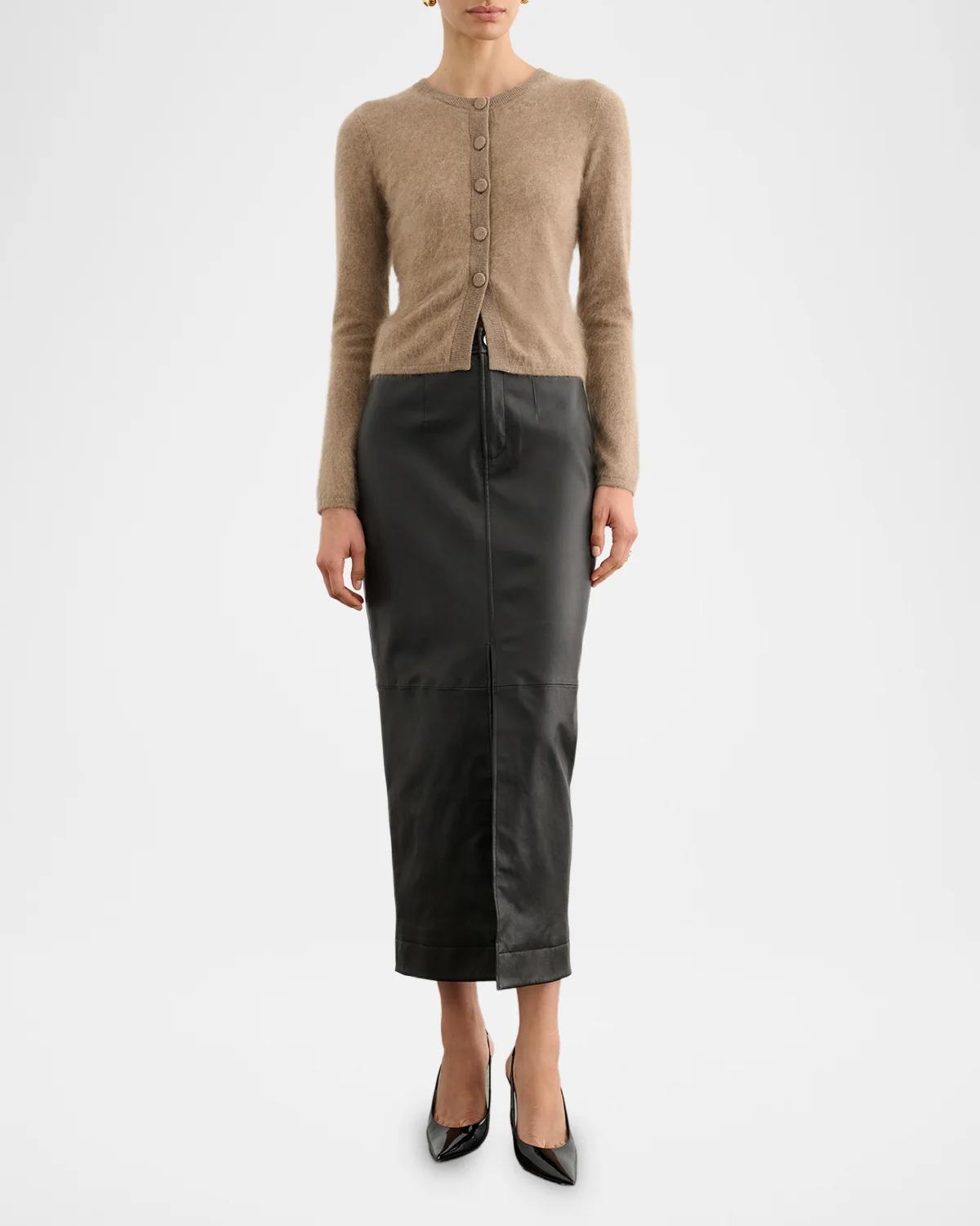 Meg Faux Leather Midi Skirt - thumbnail 2