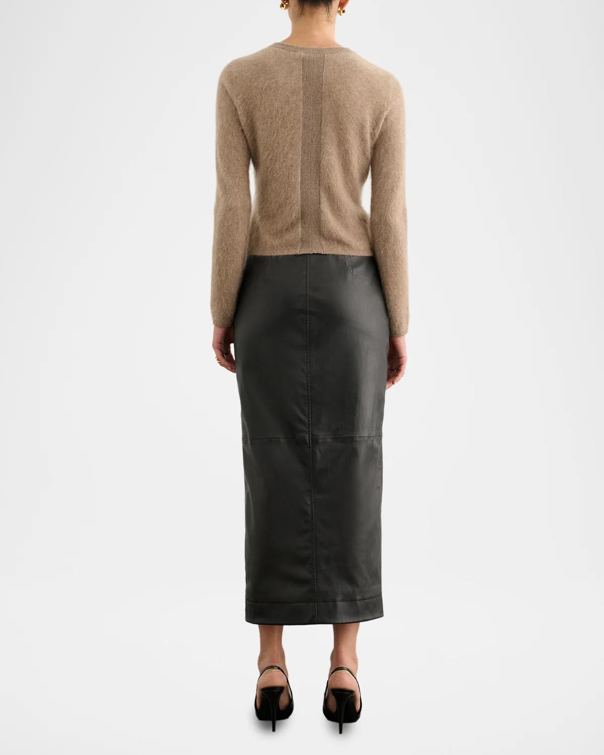 Meg Faux Leather Midi Skirt - thumbnail 3