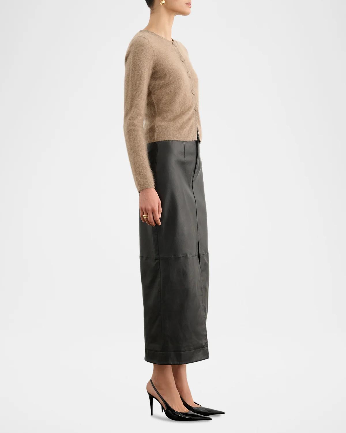 Meg Faux Leather Midi Skirt - thumbnail 4
