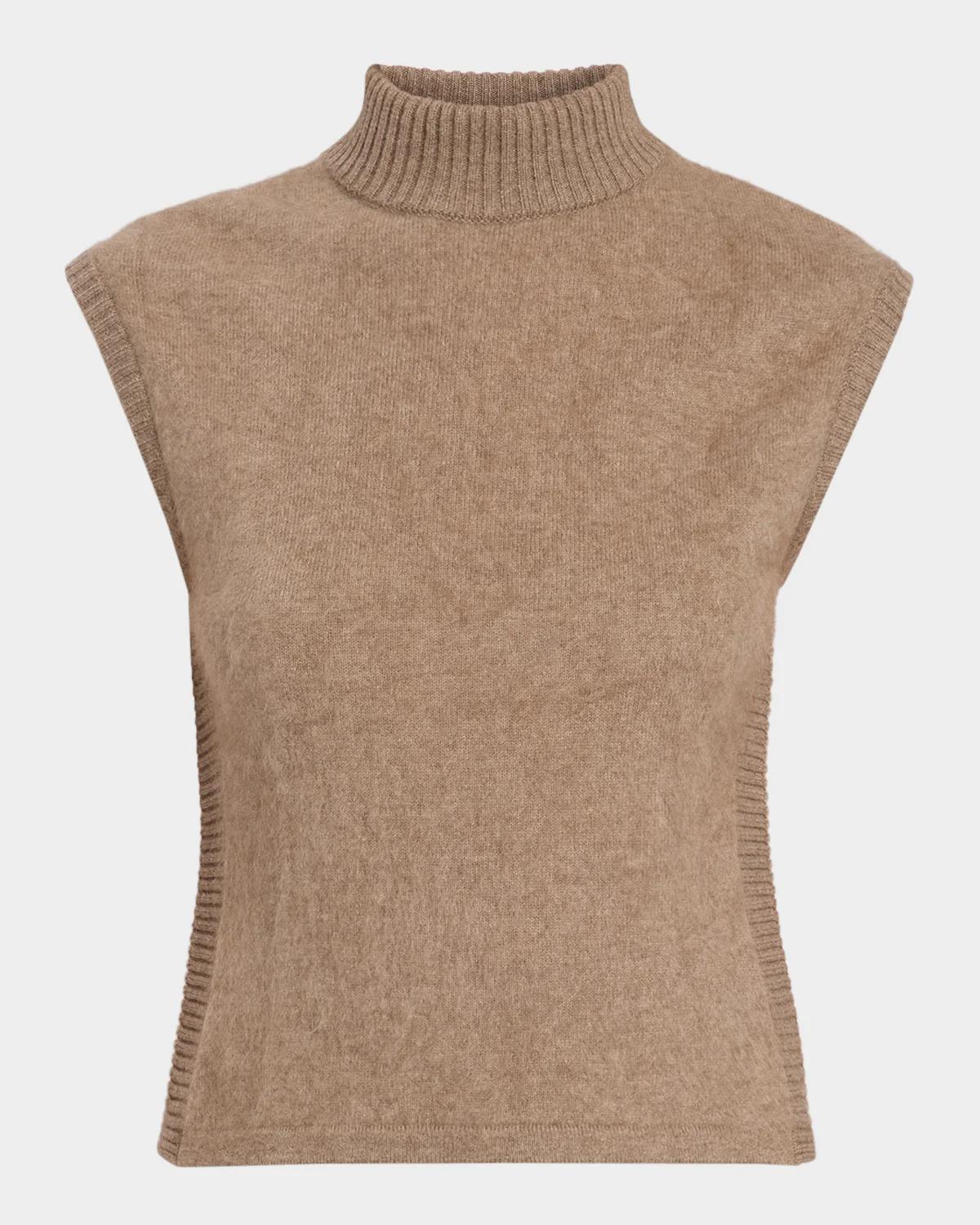 Sabina Mock-Neck Sleeveless Sweater