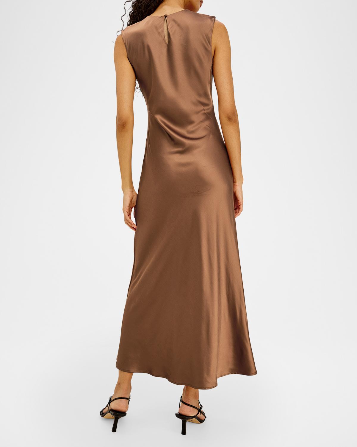 Mira Satin A-Line Midi Dress - thumbnail 3