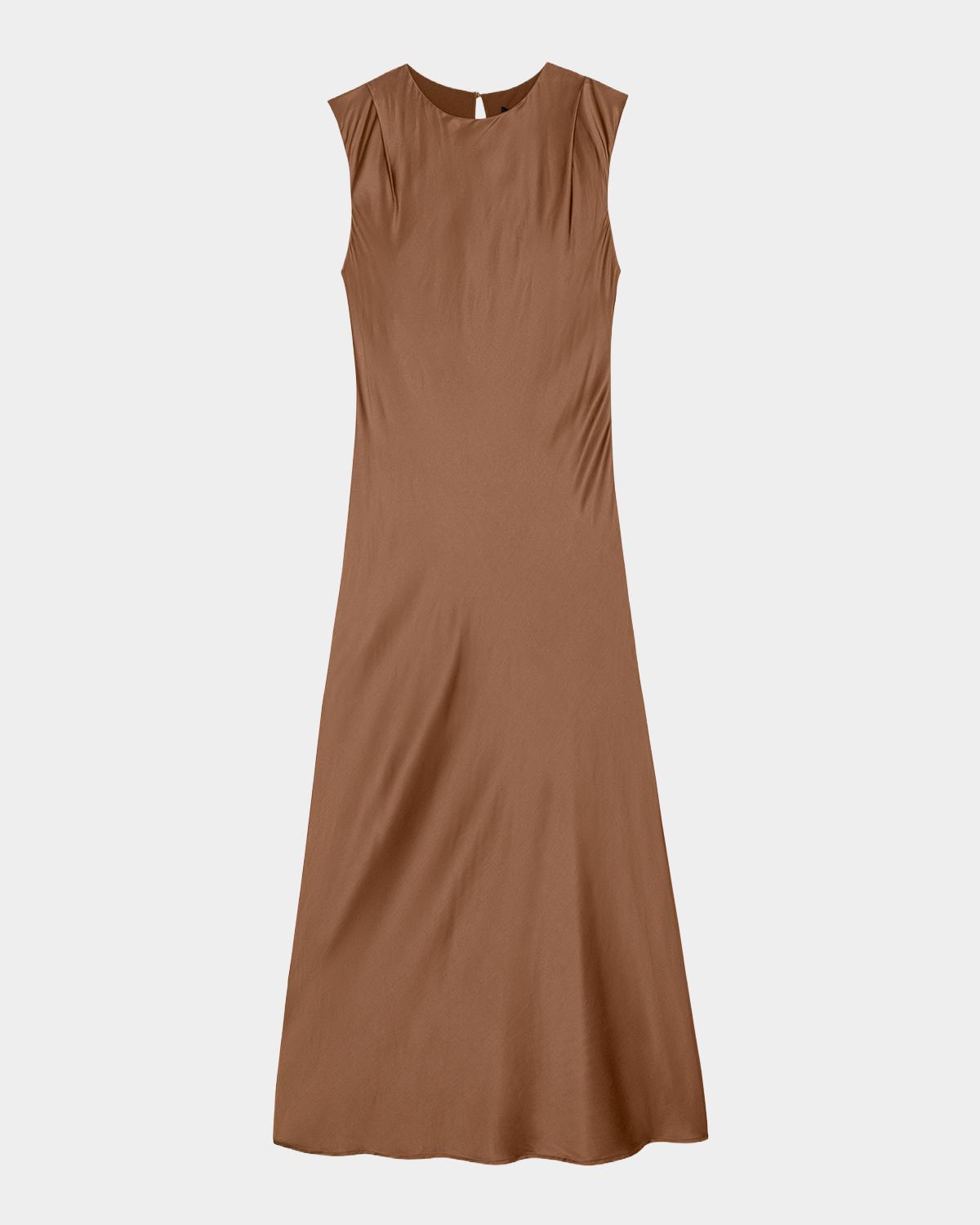 Mira Satin A-Line Midi Dress