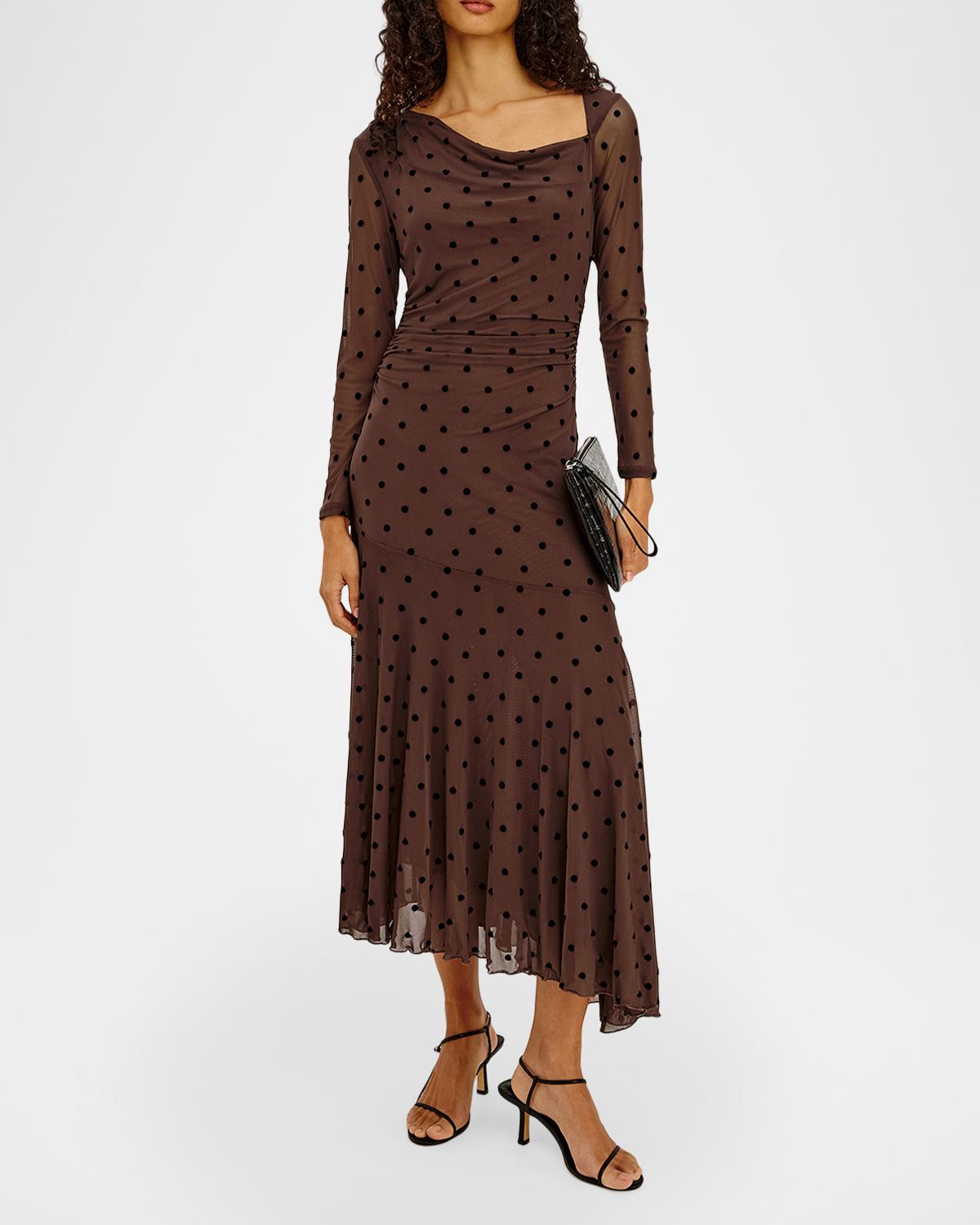 Cambria Polka-Dot Mesh Midi Dress - thumbnail 2