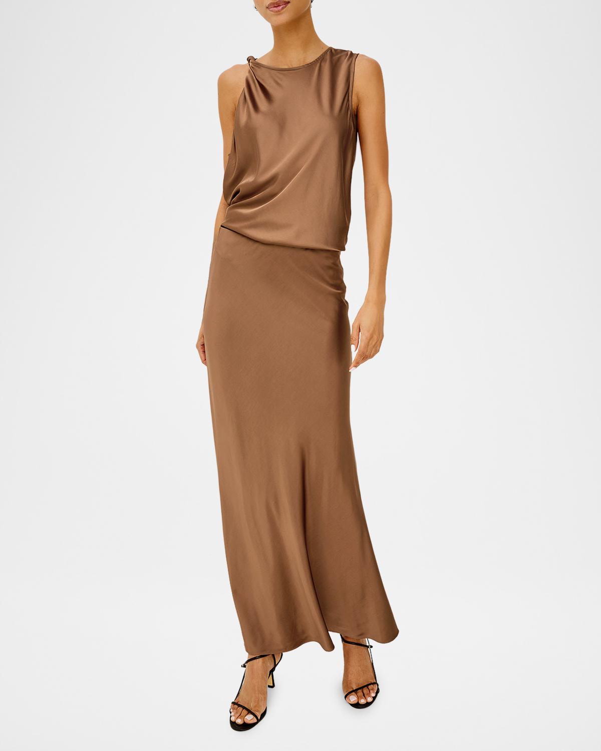 Robin Satin Twisted-Sleeve Top - thumbnail 2