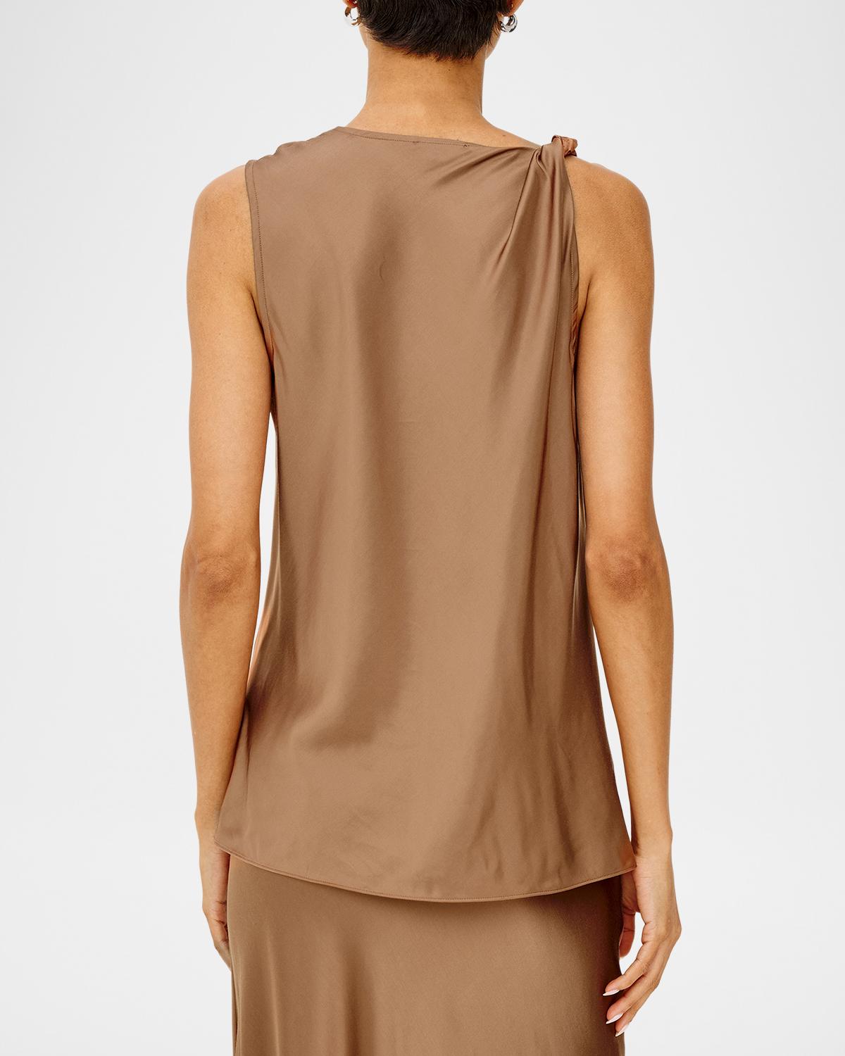 Robin Satin Twisted-Sleeve Top - thumbnail 3