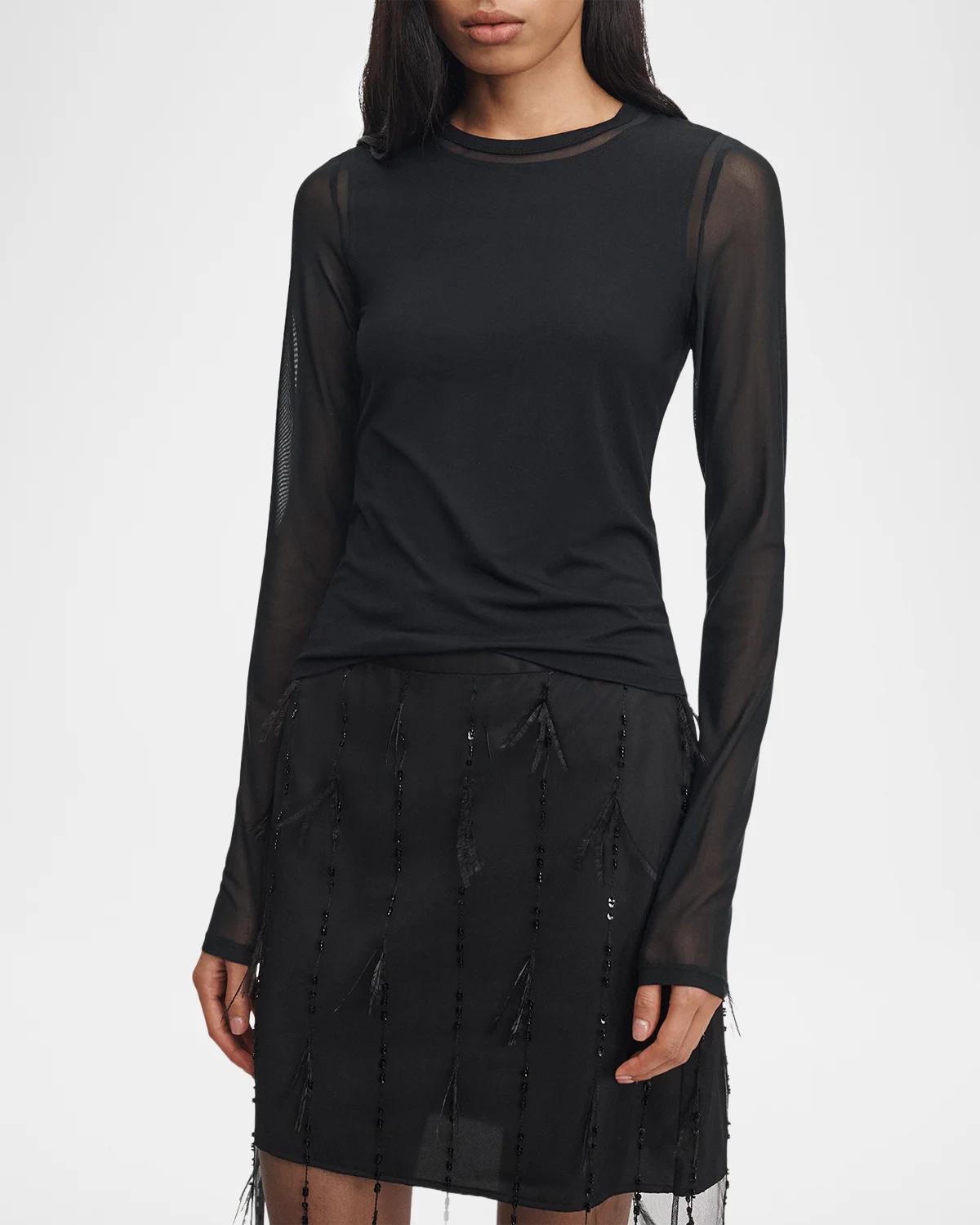 Luca Jersey-Mesh Top - thumbnail 5