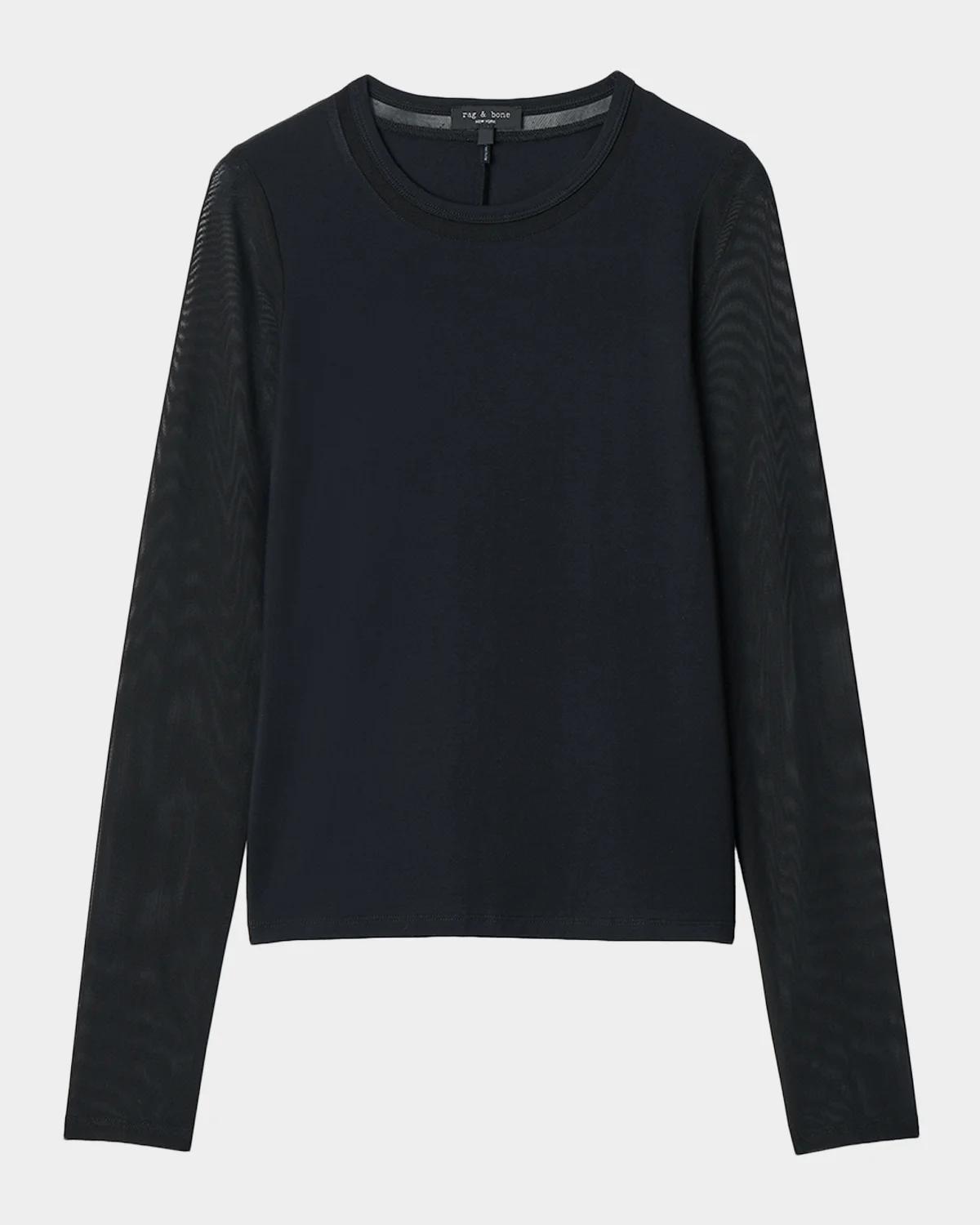 Luca Jersey-Mesh Top