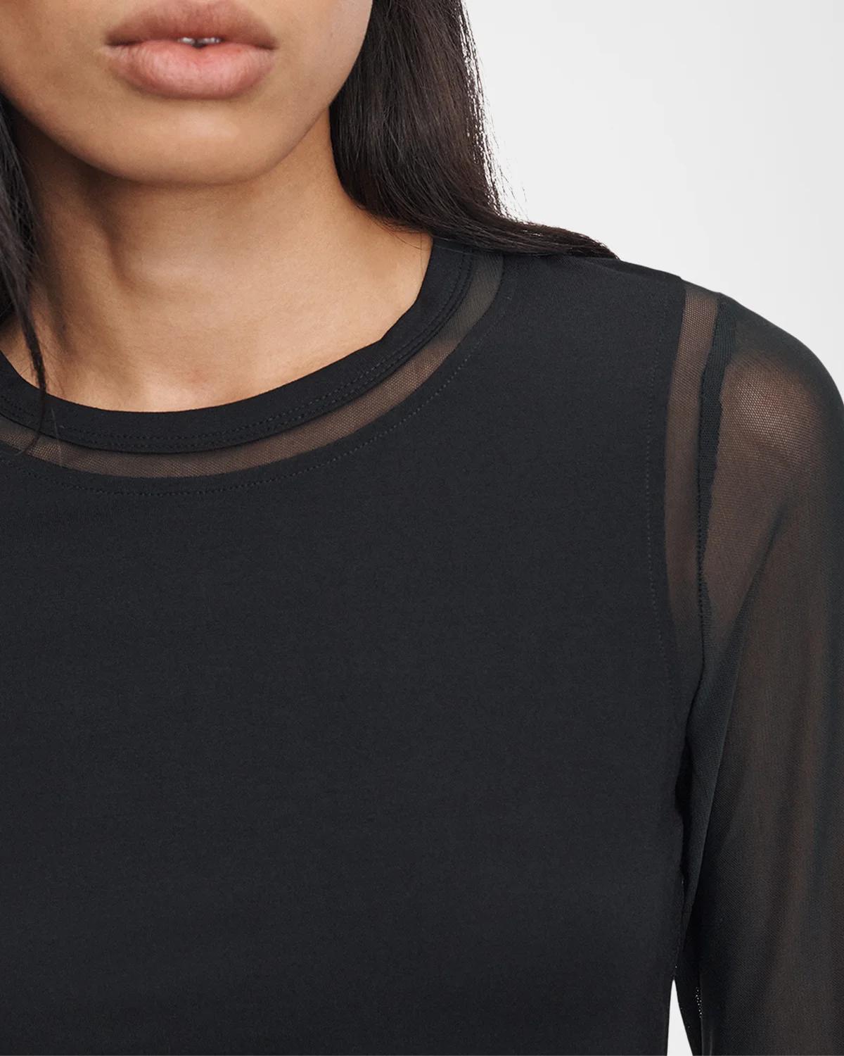 Luca Jersey-Mesh Top - thumbnail 6