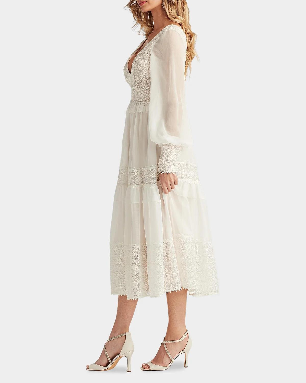 Loic Lace Panel Midi Dress - thumbnail 5