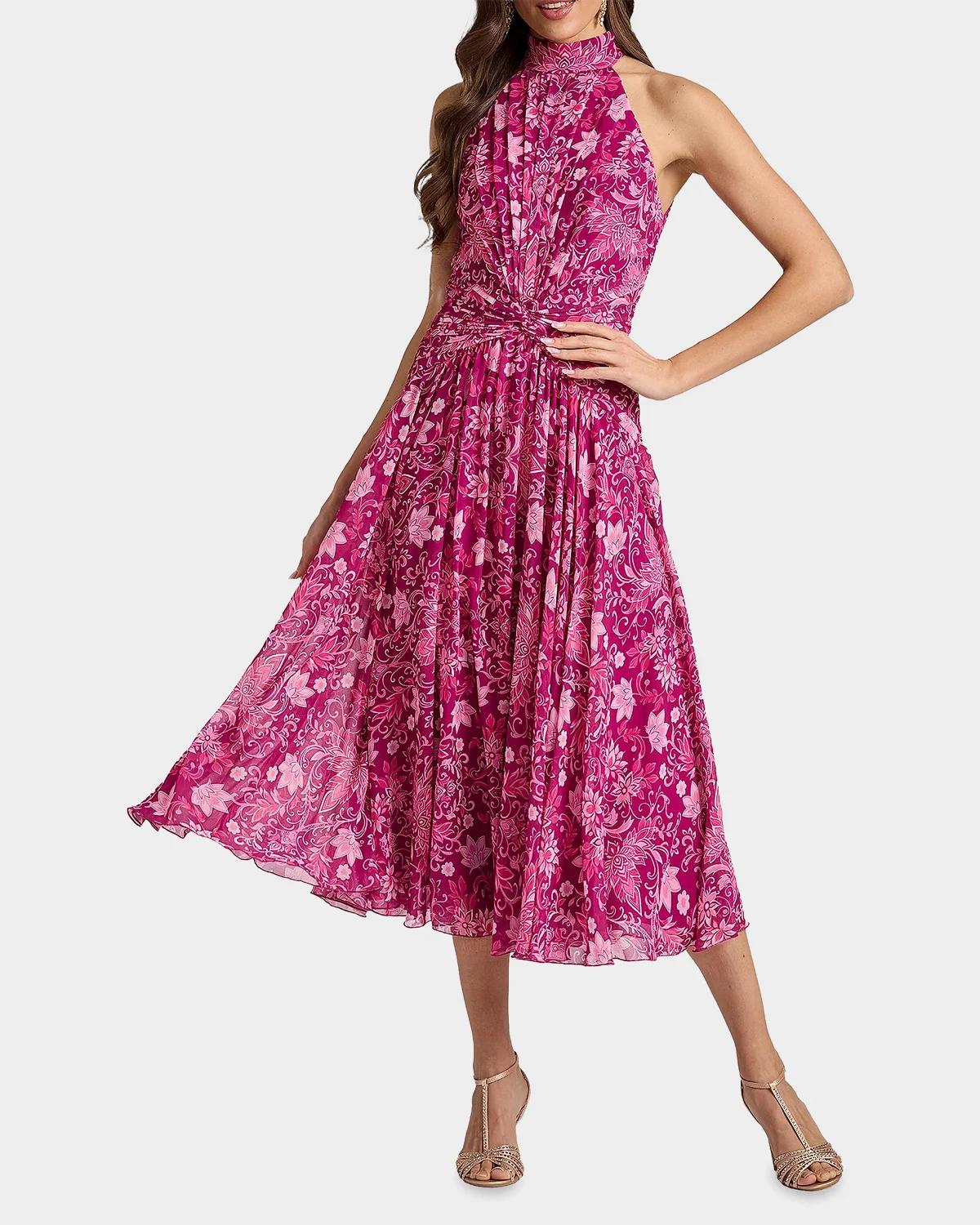 Pleated Floral Midi Dress - thumbnail 2