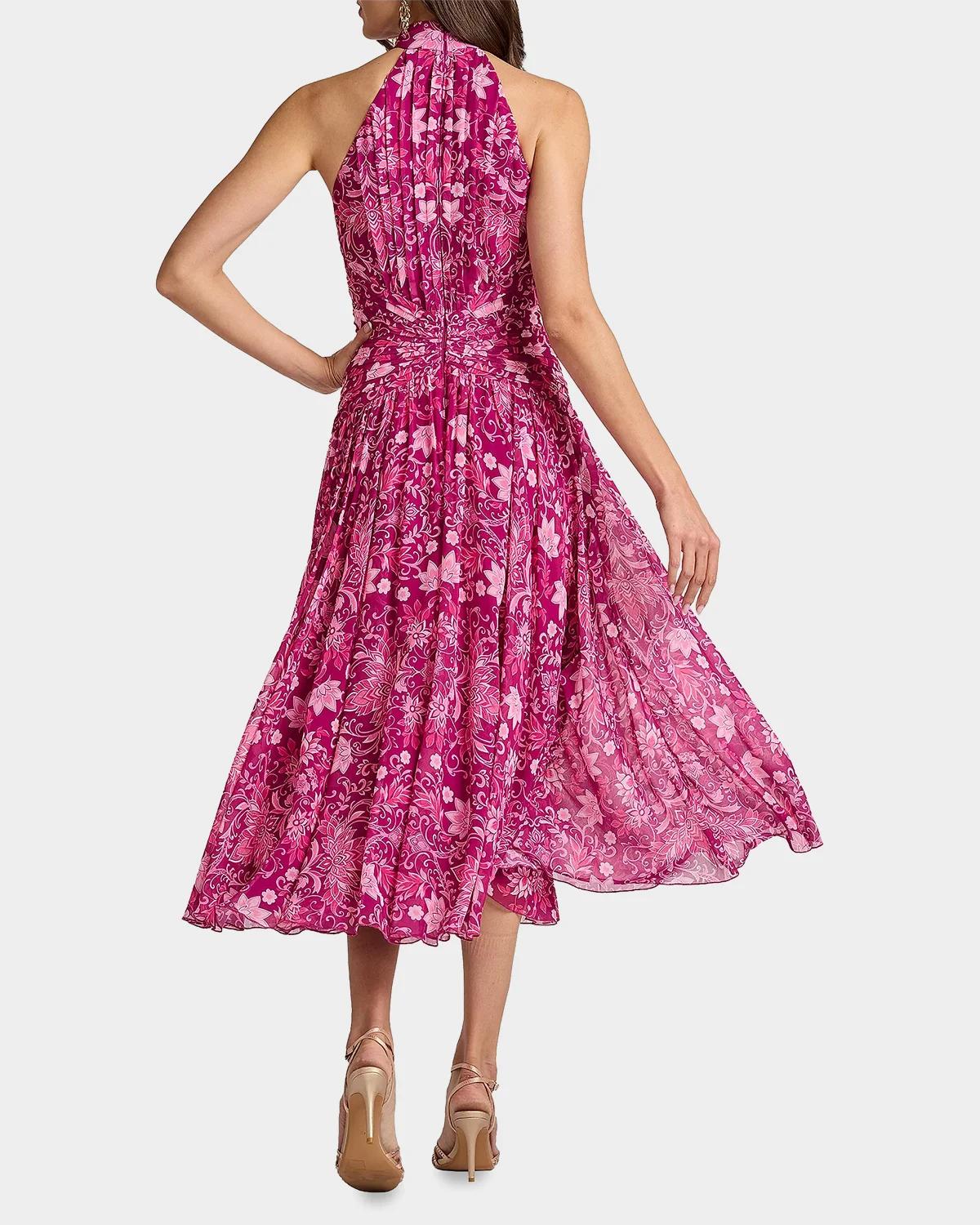 Pleated Floral Midi Dress - thumbnail 3