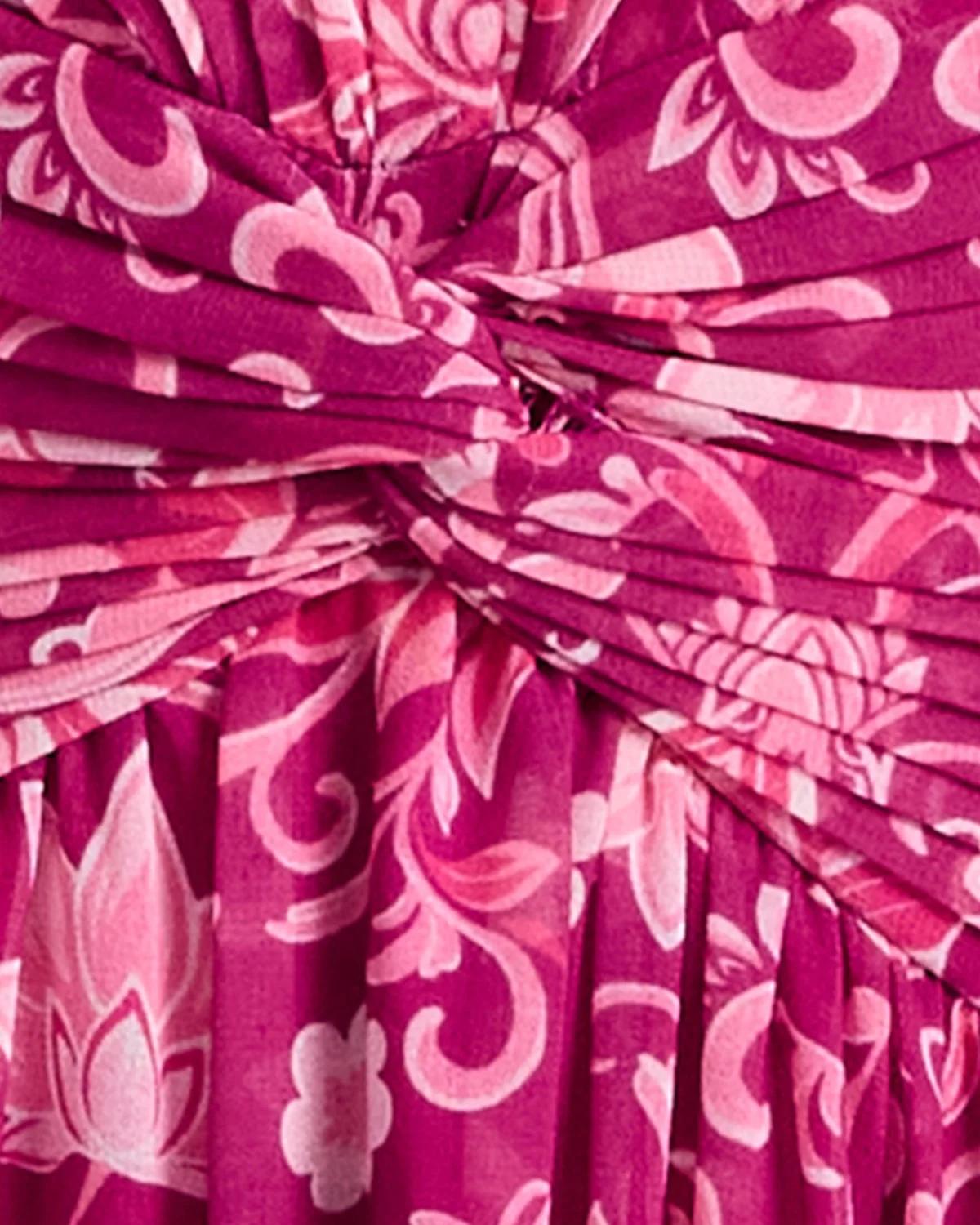 Pleated Floral Midi Dress - thumbnail 4