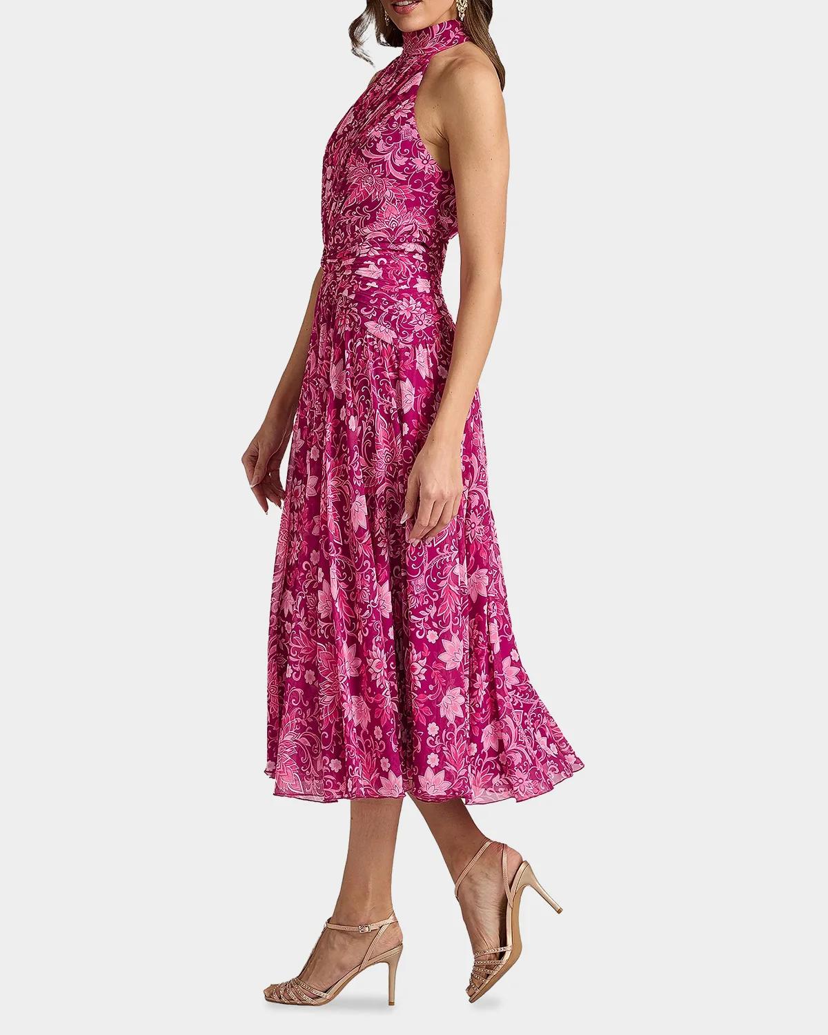 Pleated Floral Midi Dress - thumbnail 5