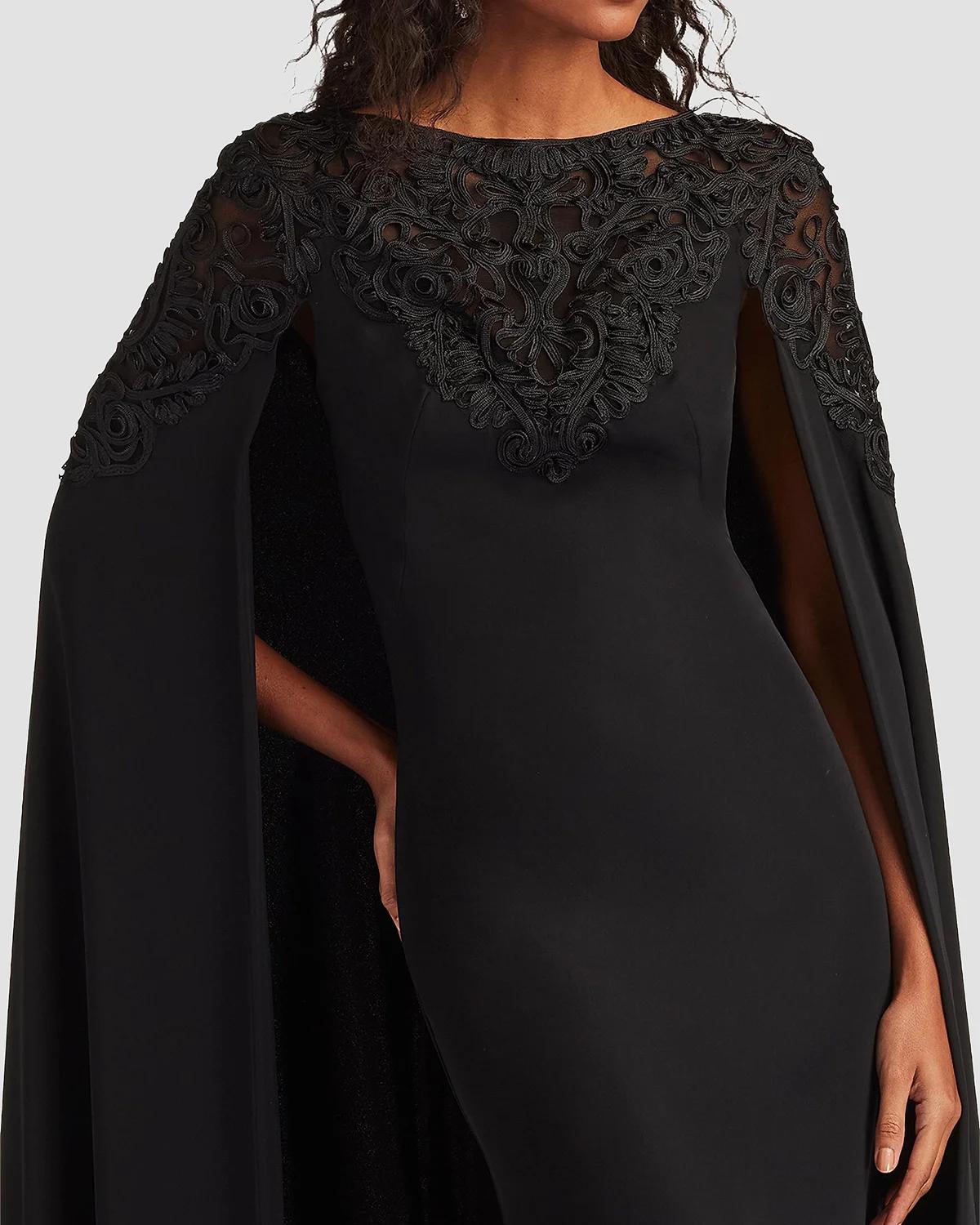 Massaro Embroidered Cape Gown - thumbnail 6