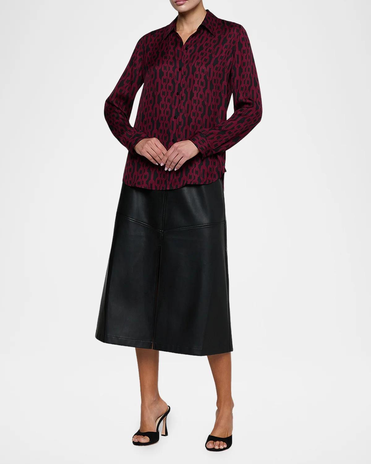 Nina Chain-Link-Print Silk Shirt - thumbnail 2