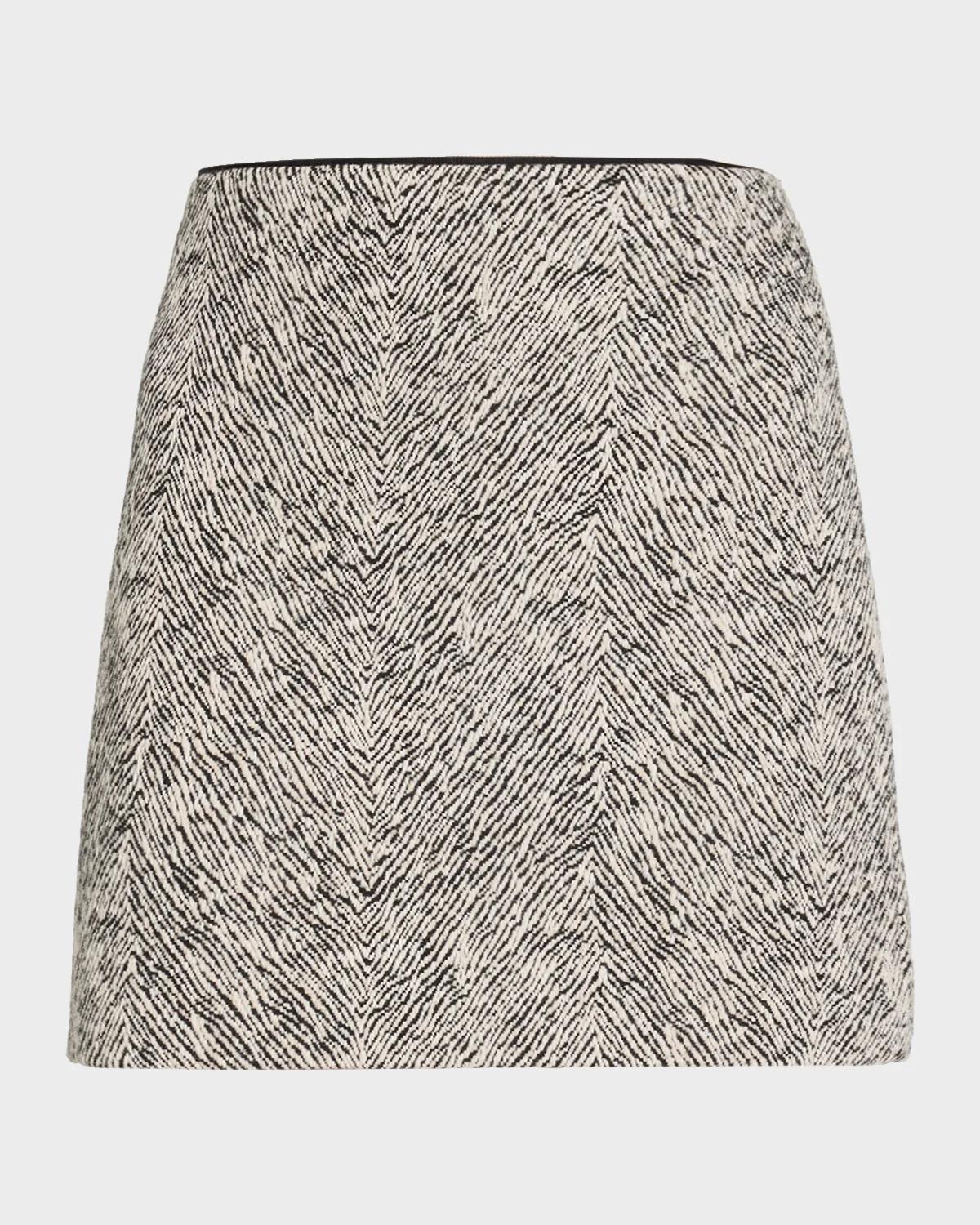 Emily Herringbone Striped Mini Skirt