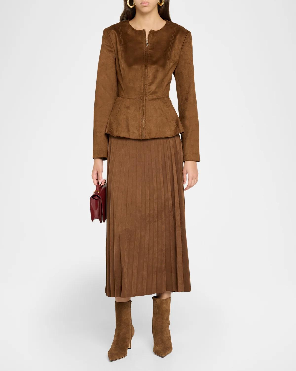 Nayla Pleated A-Line Midi Skirt - thumbnail 2