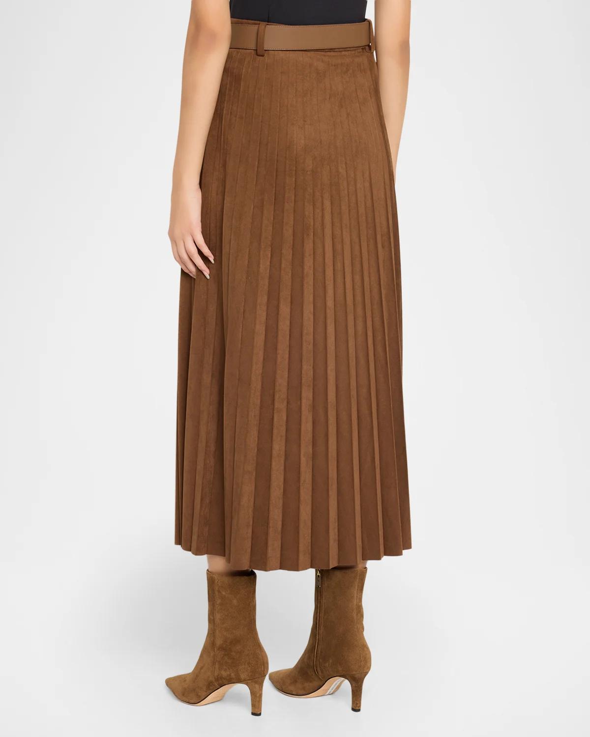 Nayla Pleated A-Line Midi Skirt - thumbnail 3