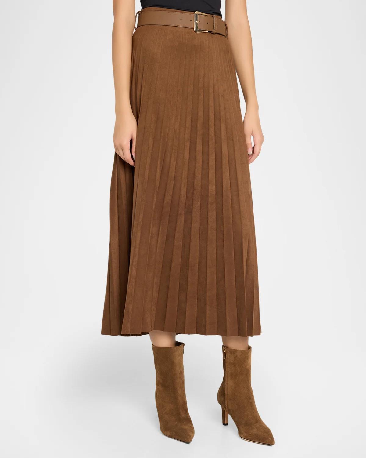 Nayla Pleated A-Line Midi Skirt - thumbnail 4
