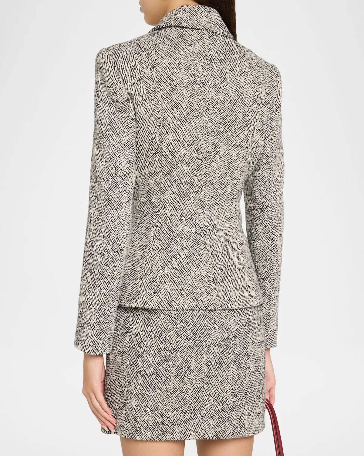 Esme Herringbone Structured Jacket - thumbnail 3