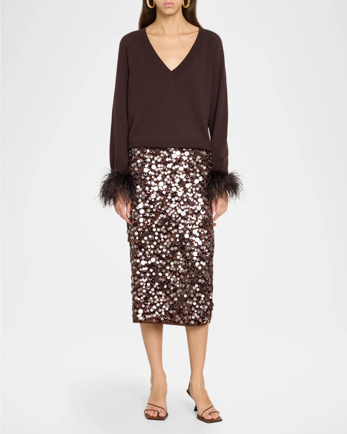Roxanne Paillette Midi Pencil Skirt - thumbnail 2