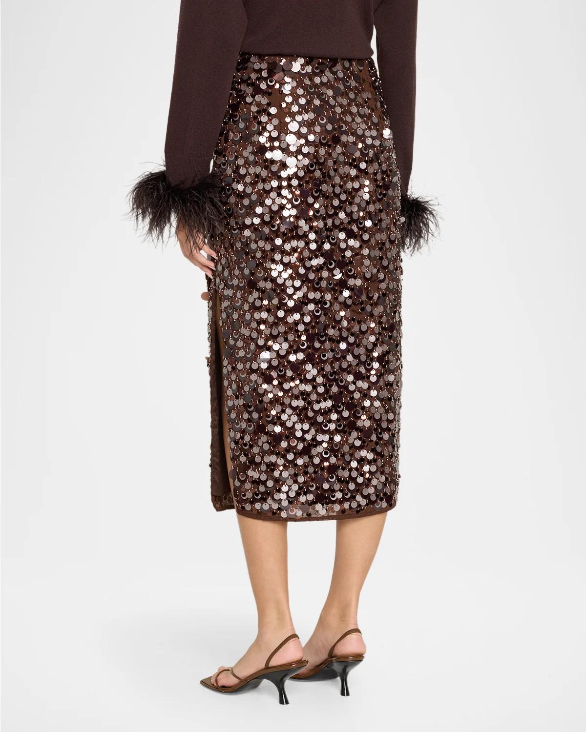 Roxanne Paillette Midi Pencil Skirt - thumbnail 3