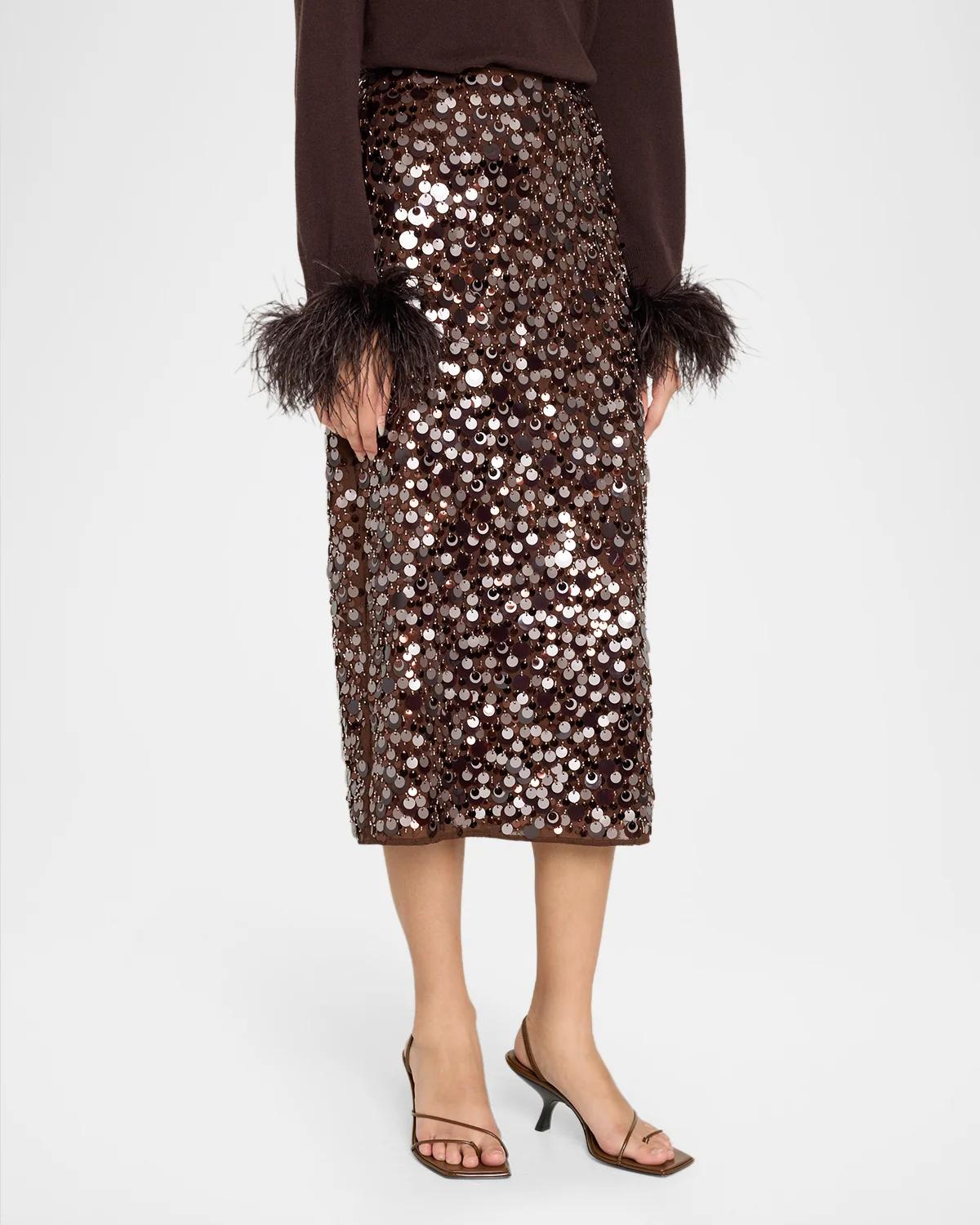 Roxanne Paillette Midi Pencil Skirt - thumbnail 4