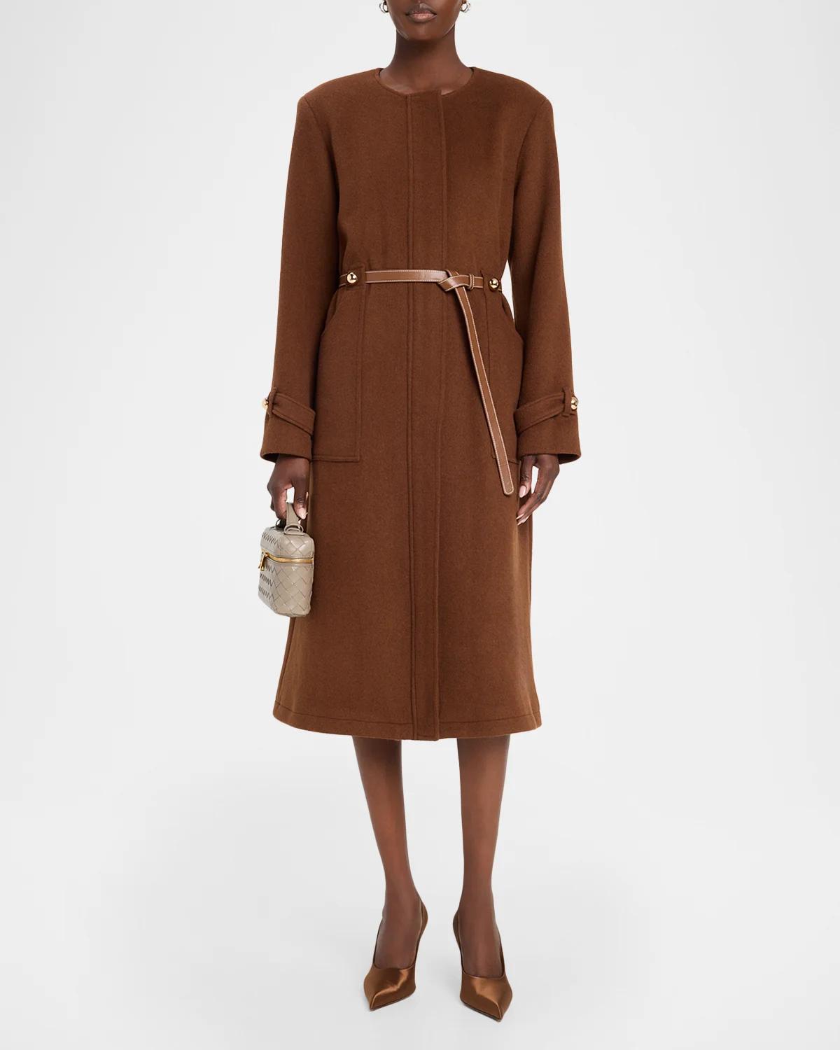 Orly Belted Wool-Blend Coat - thumbnail 2