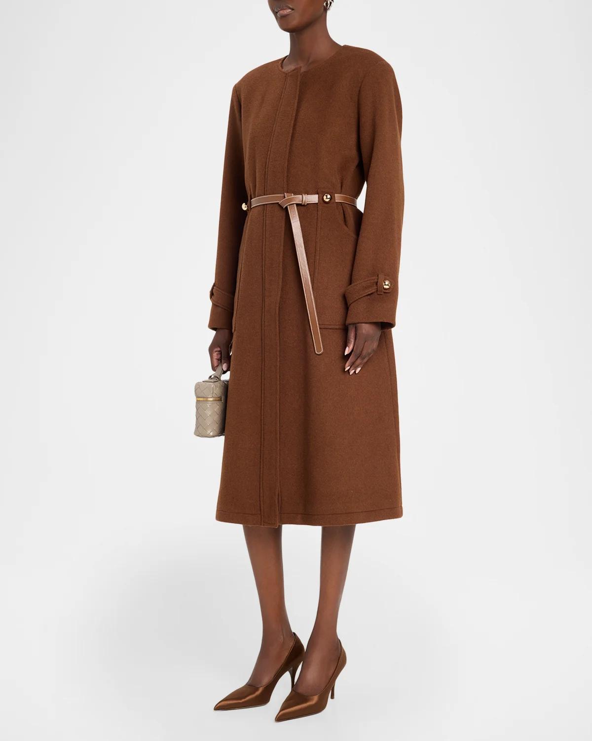 Orly Belted Wool-Blend Coat - thumbnail 4