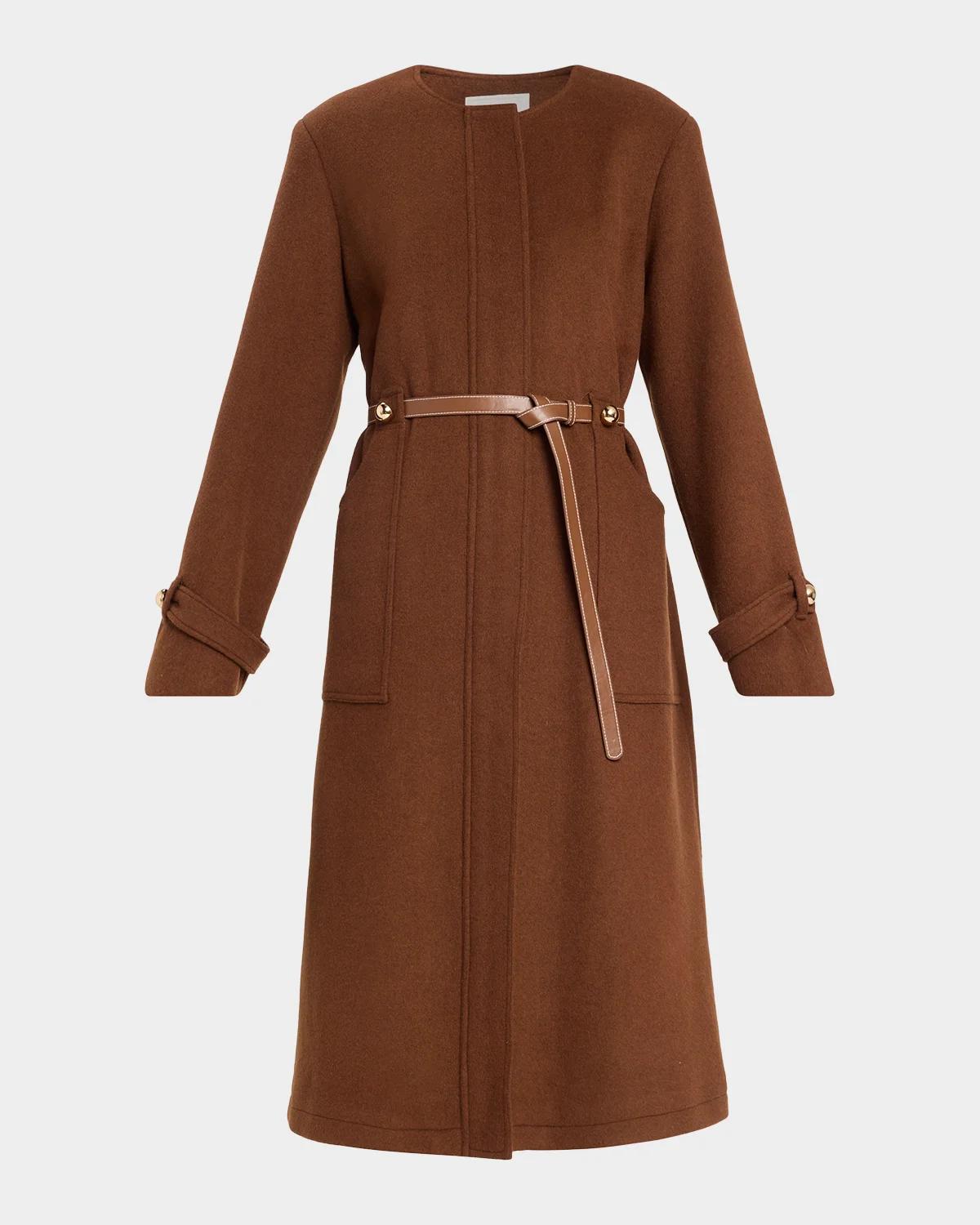 Orly Belted Wool-Blend Coat