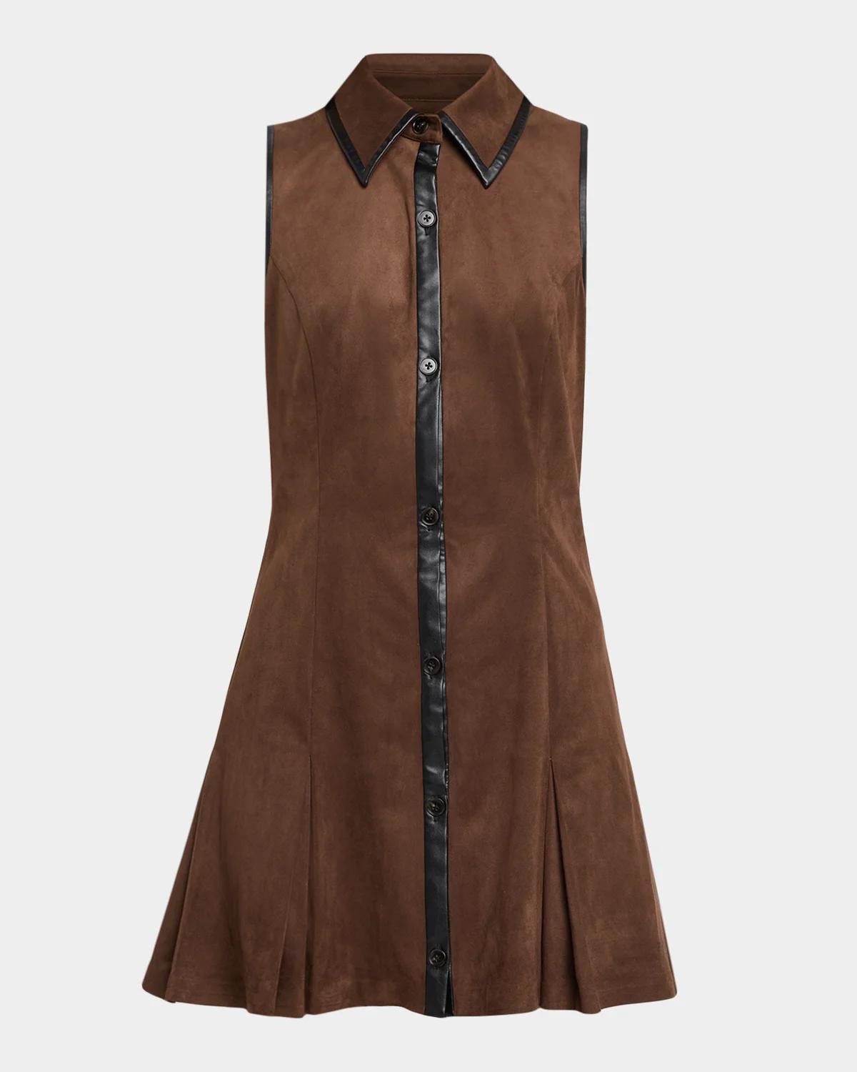 Stella Faux-Suede Mini Shirtdress