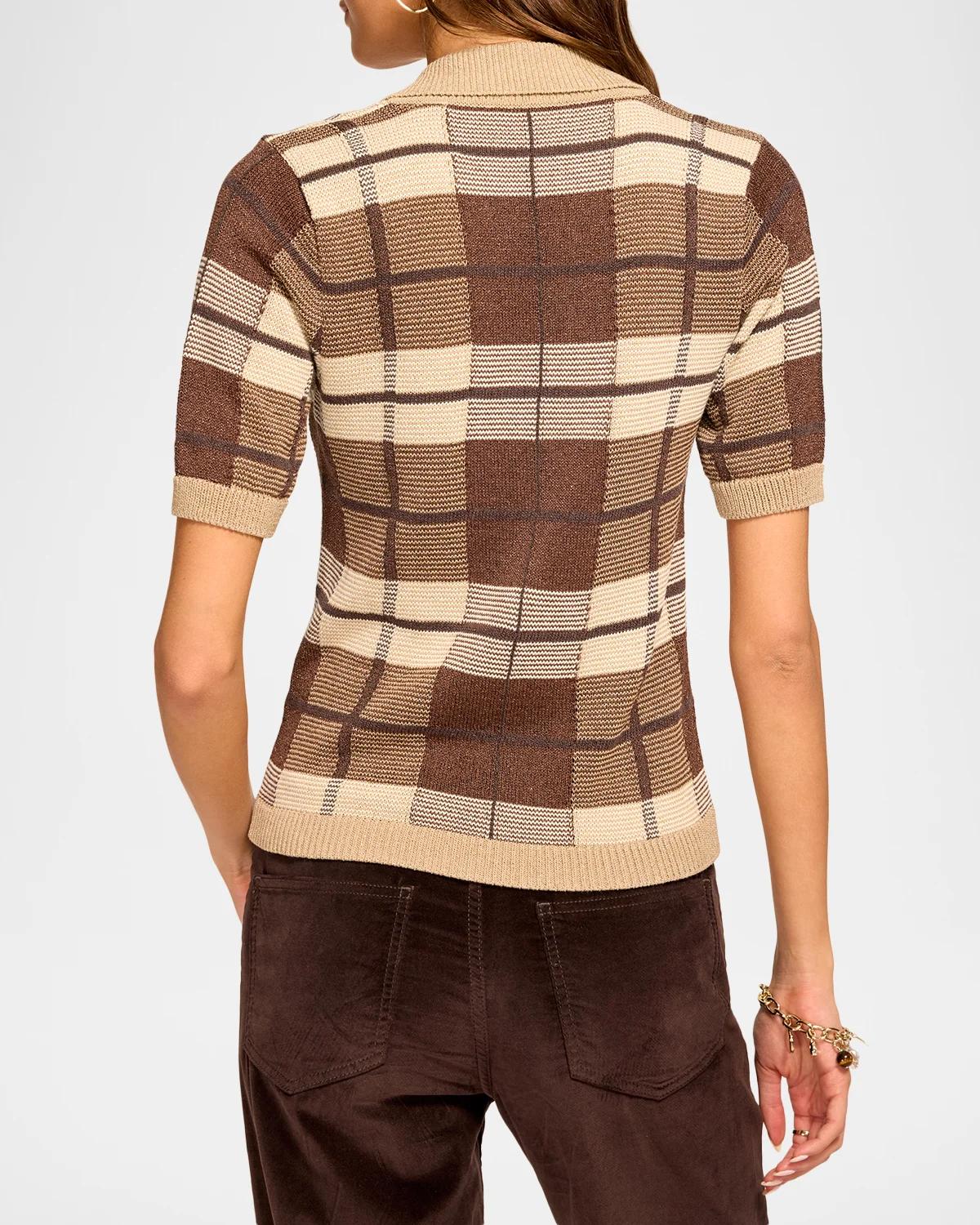 Melanie Plaid Polo Sweater - thumbnail 2