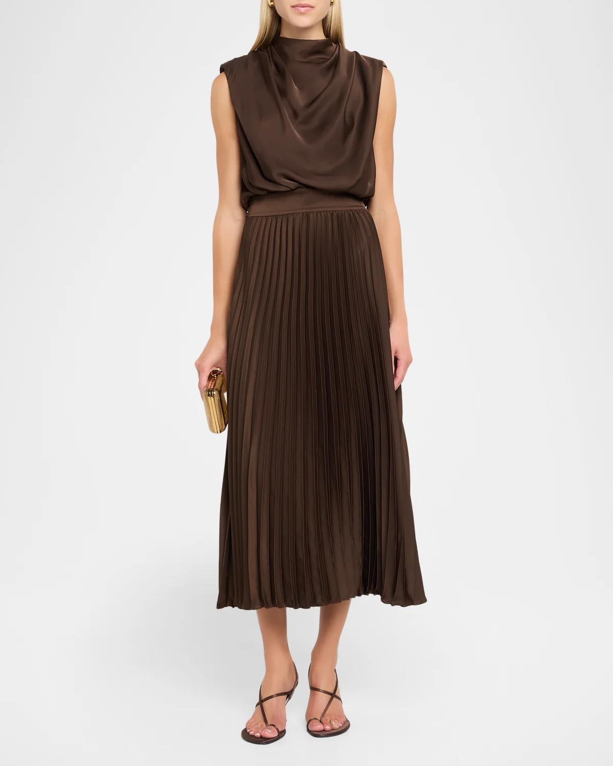Farah Satin Midi Dress - thumbnail 7