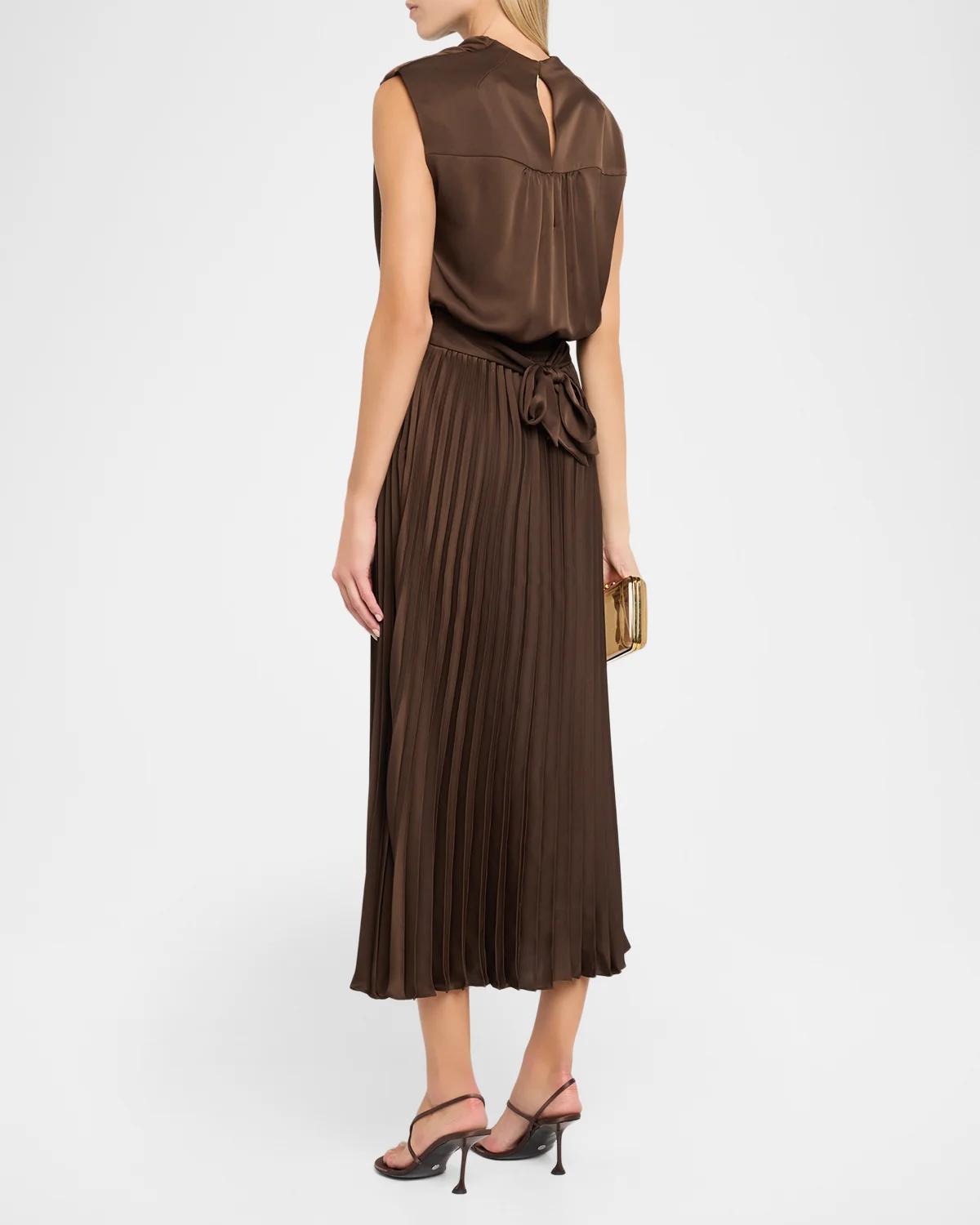 Farah Satin Midi Dress - thumbnail 8