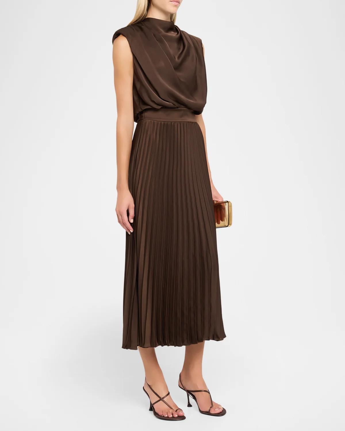 Farah Satin Midi Dress - thumbnail 9