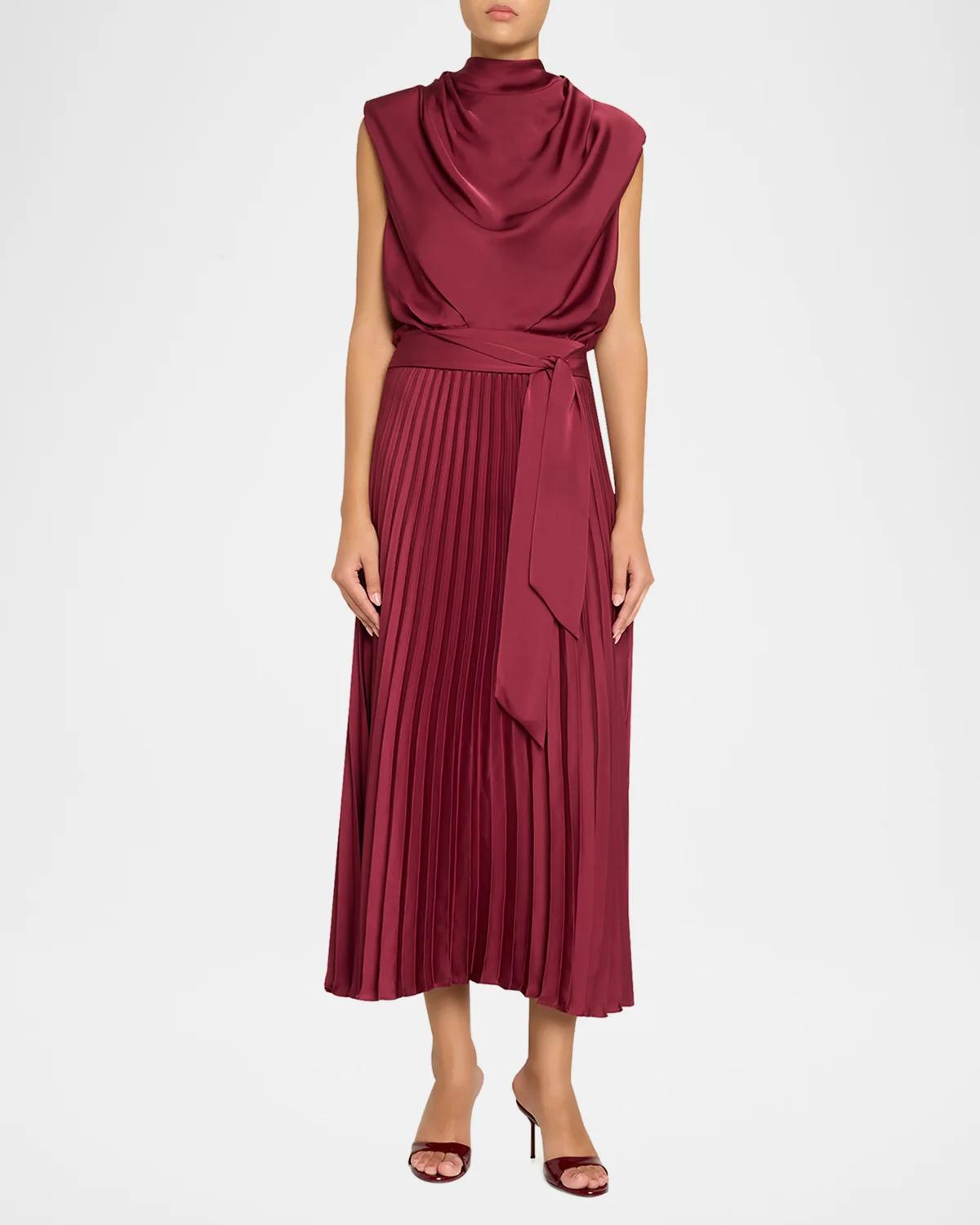 Farah Satin Midi Dress - thumbnail 2