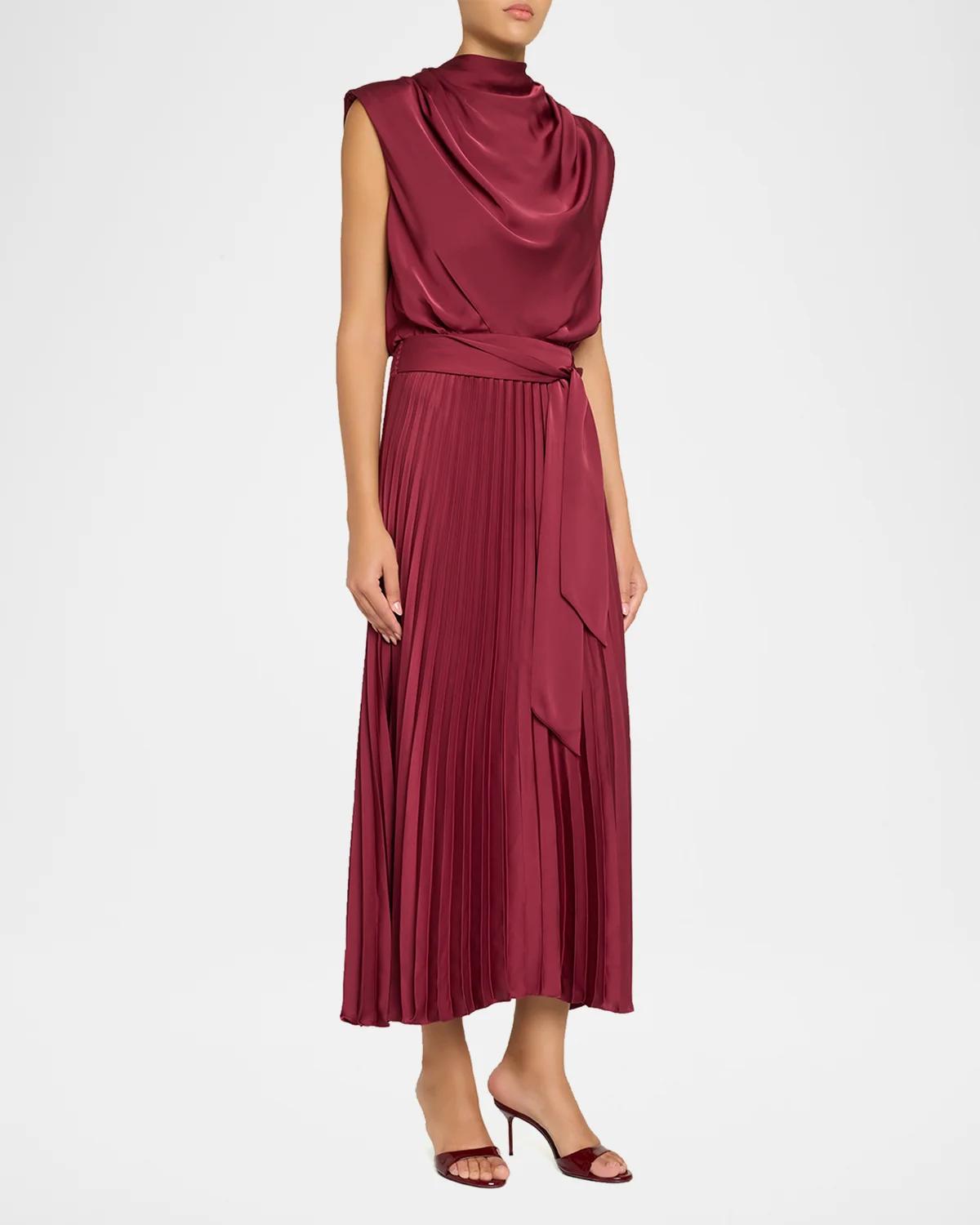 Farah Satin Midi Dress - thumbnail 4