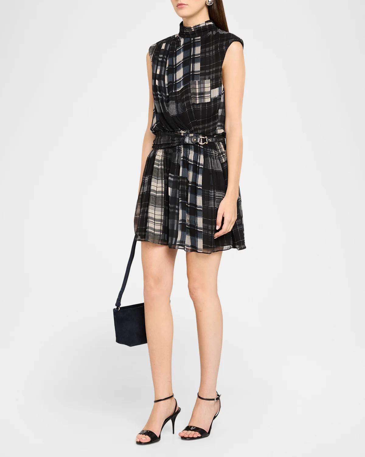 Leah Plaid Mini Dress - thumbnail 4
