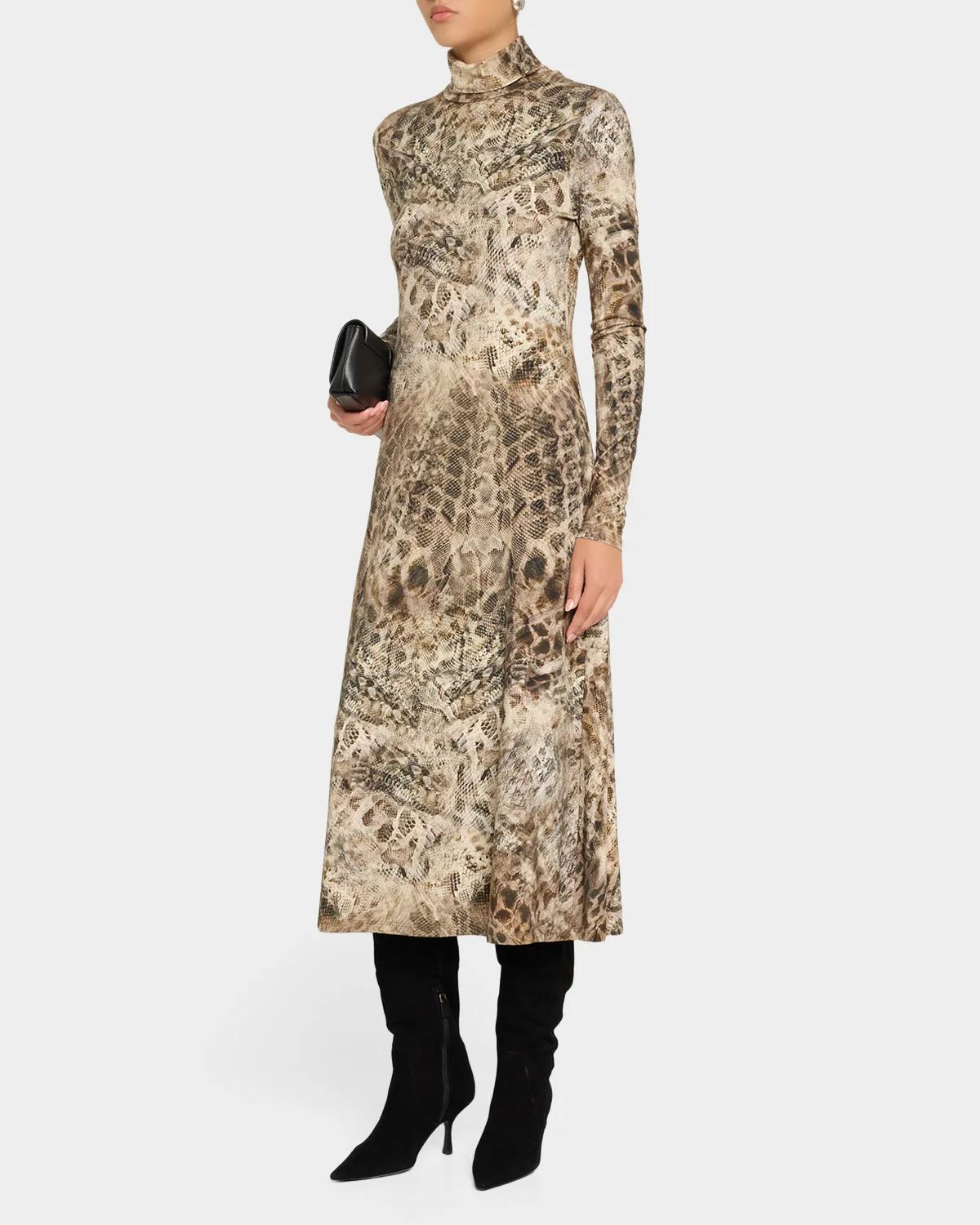 Valerie Python Print Midi Dress - thumbnail 4
