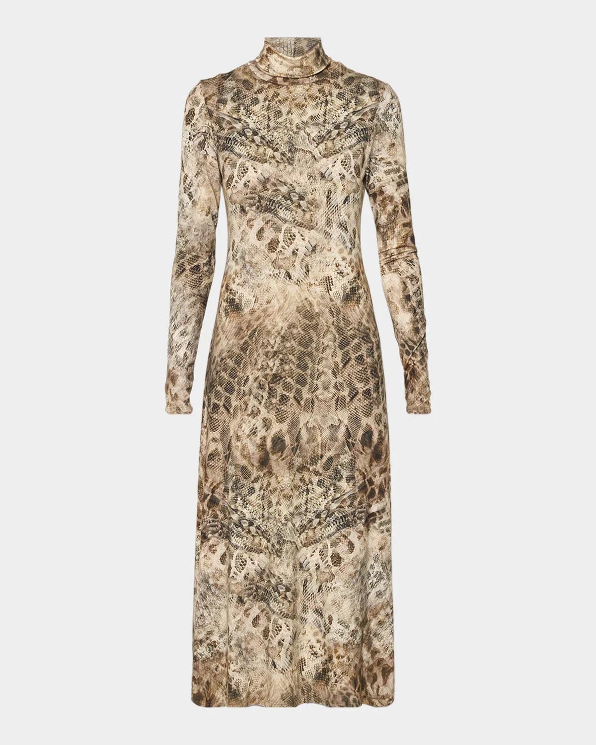Valerie Python Print Midi Dress