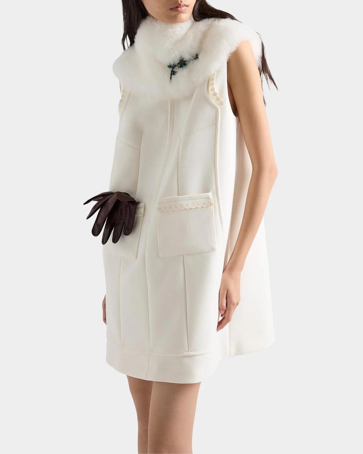Embroidered Natté Fabric Mini Dress - thumbnail 6