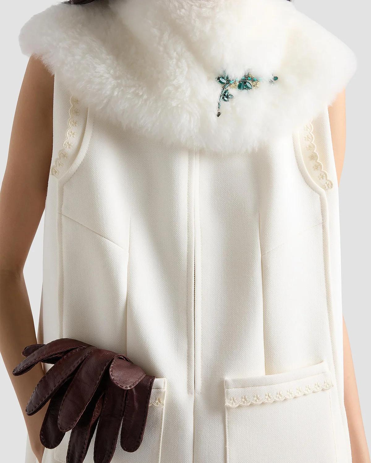 Embroidered Natté Fabric Mini Dress - thumbnail 7